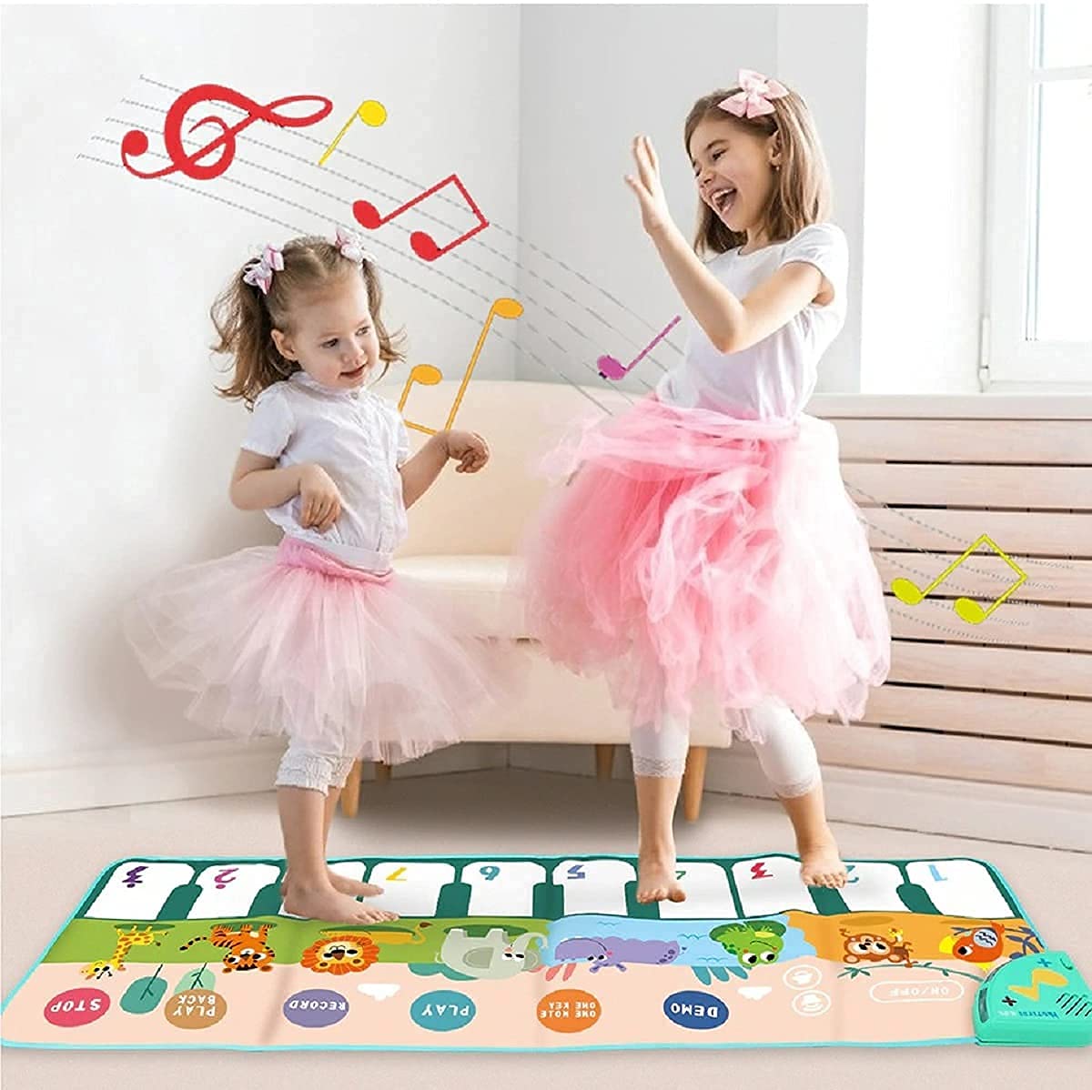 Tapis de piano musical Fidtoy pour tout-petits – Jouet d'apprentissage interactif et piste de danse