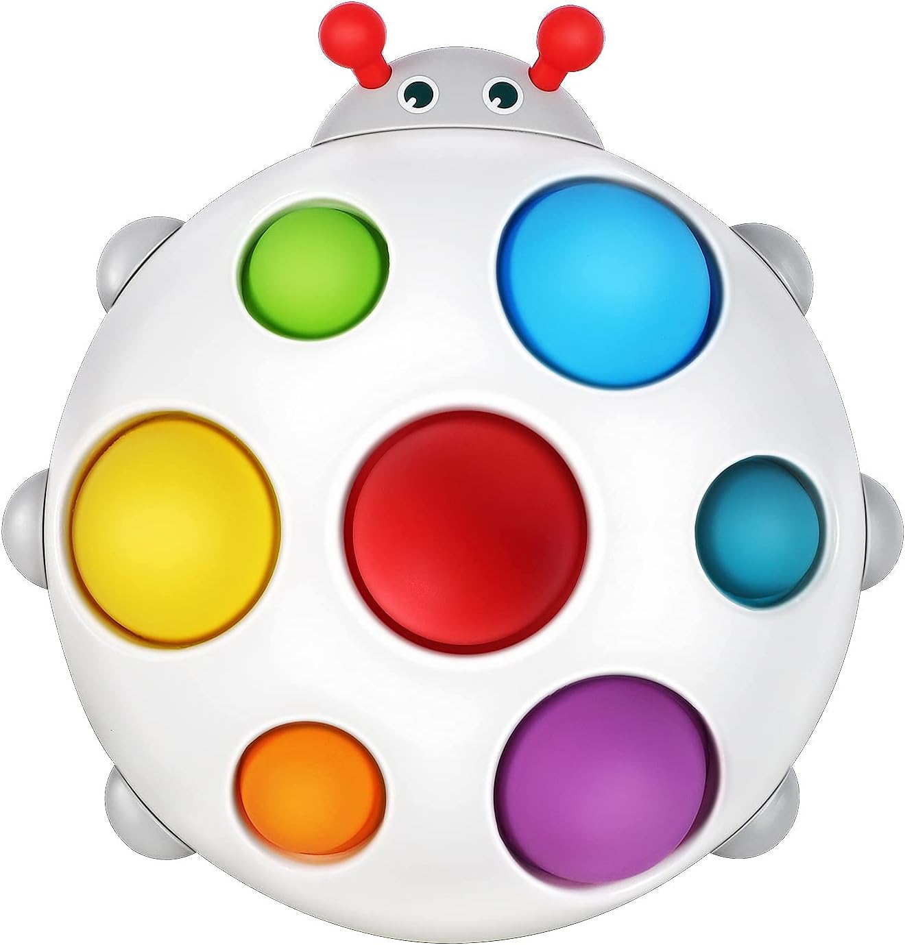 Fidtoy Baby Sensory Pop Toy Juguete sensorial de silicona para bebés con hoyuelos para niños pequeños de 6 meses o más, tabla de burbujas táctil, juguete de baño de viaje tranquilo, juguete de habilidades motoras finas