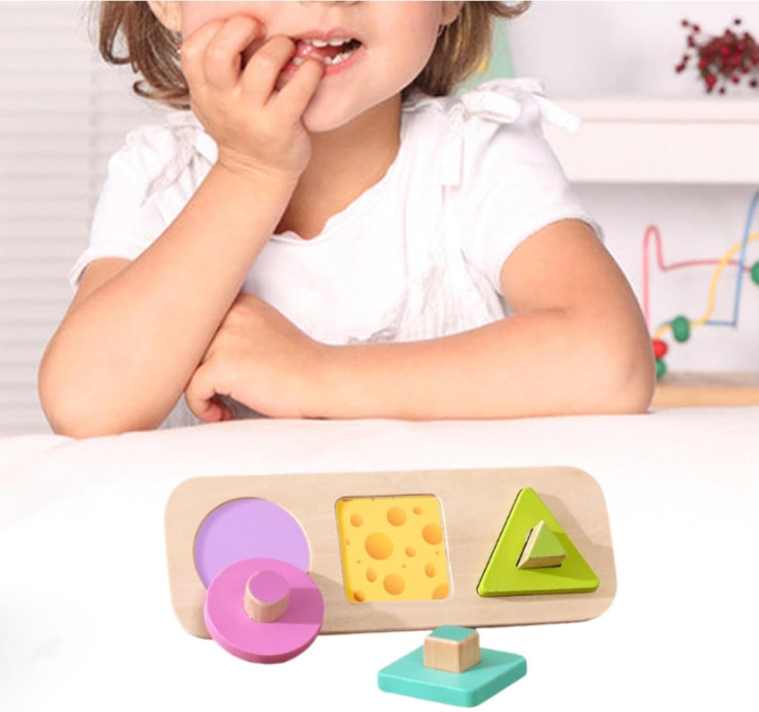 Rompecabezas de madera Fidtoy con clavijas para clasificar formas, juguete Montessori para reconocimiento de colores, habilidades motoras finas, aprendizaje temprano y regalo educativo para niños