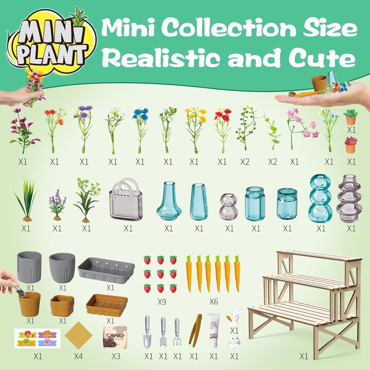 Juego de manualidades para armar tu propio ramo de flores de papel, miniaturas botánicas coleccionables - 31A