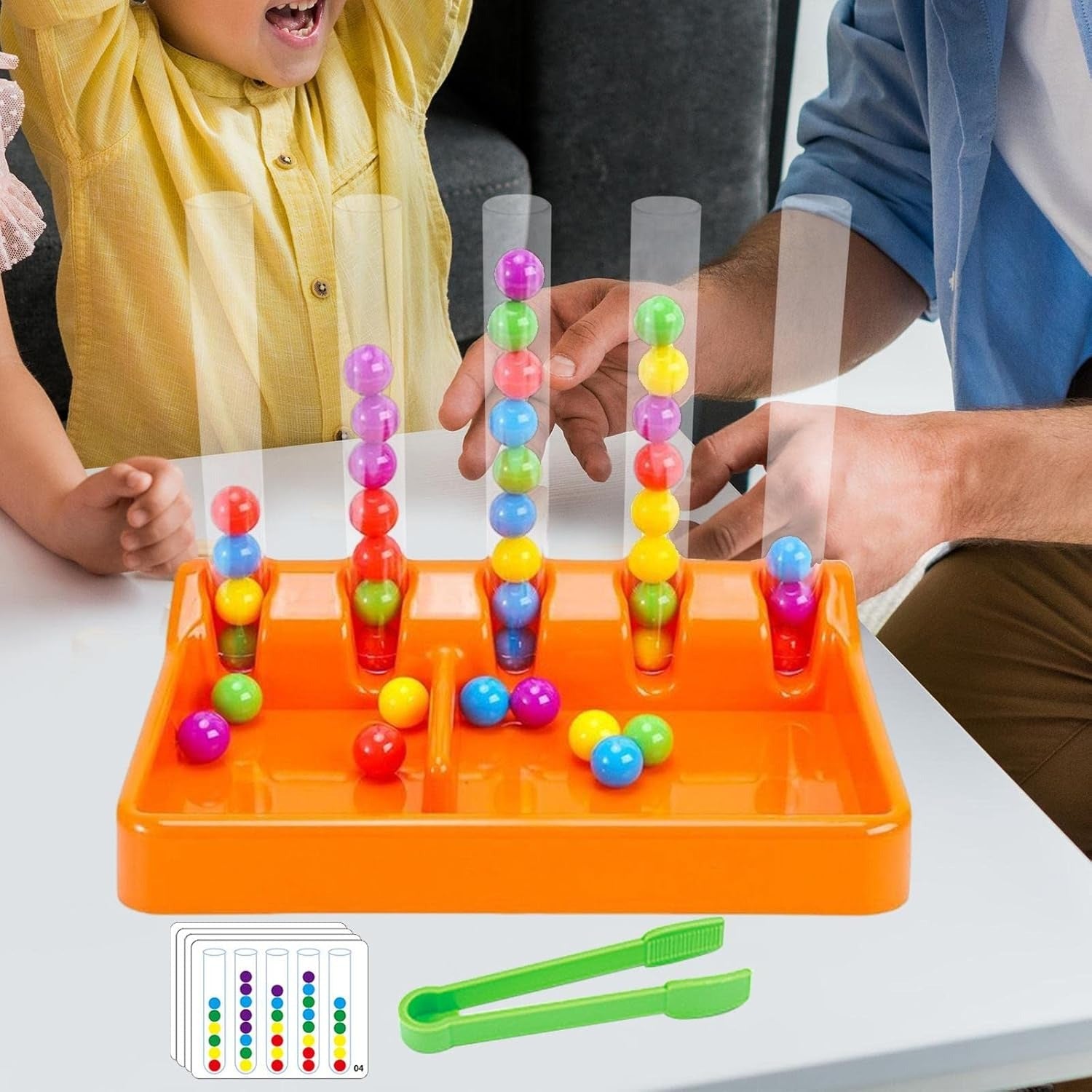 Fidtoy Color Classification Matching Beads Holder Game for Kids Counting & Color Sorting Toy
