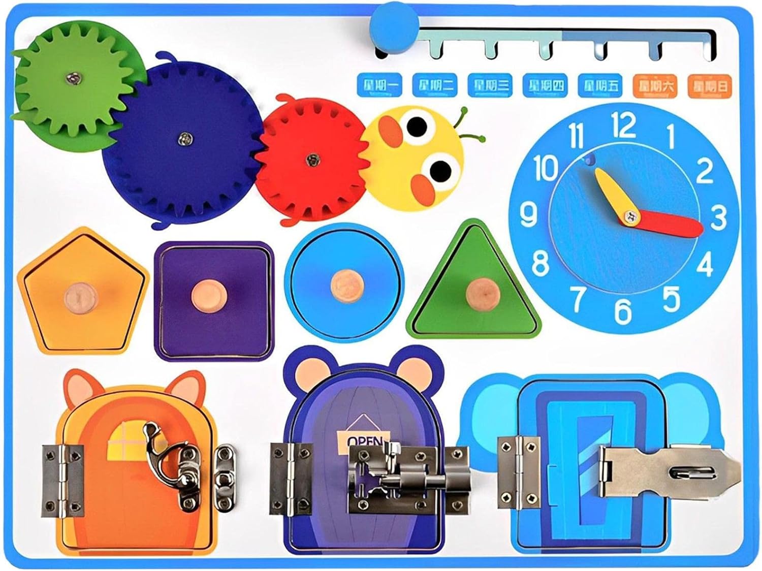 Tableros de madera, cierres, tableros de actividades de madera, tableros ocupados, tablero sensorial para niños, tablero sensorial, cierres, tablero, juguetes de aprendizaje Homraa