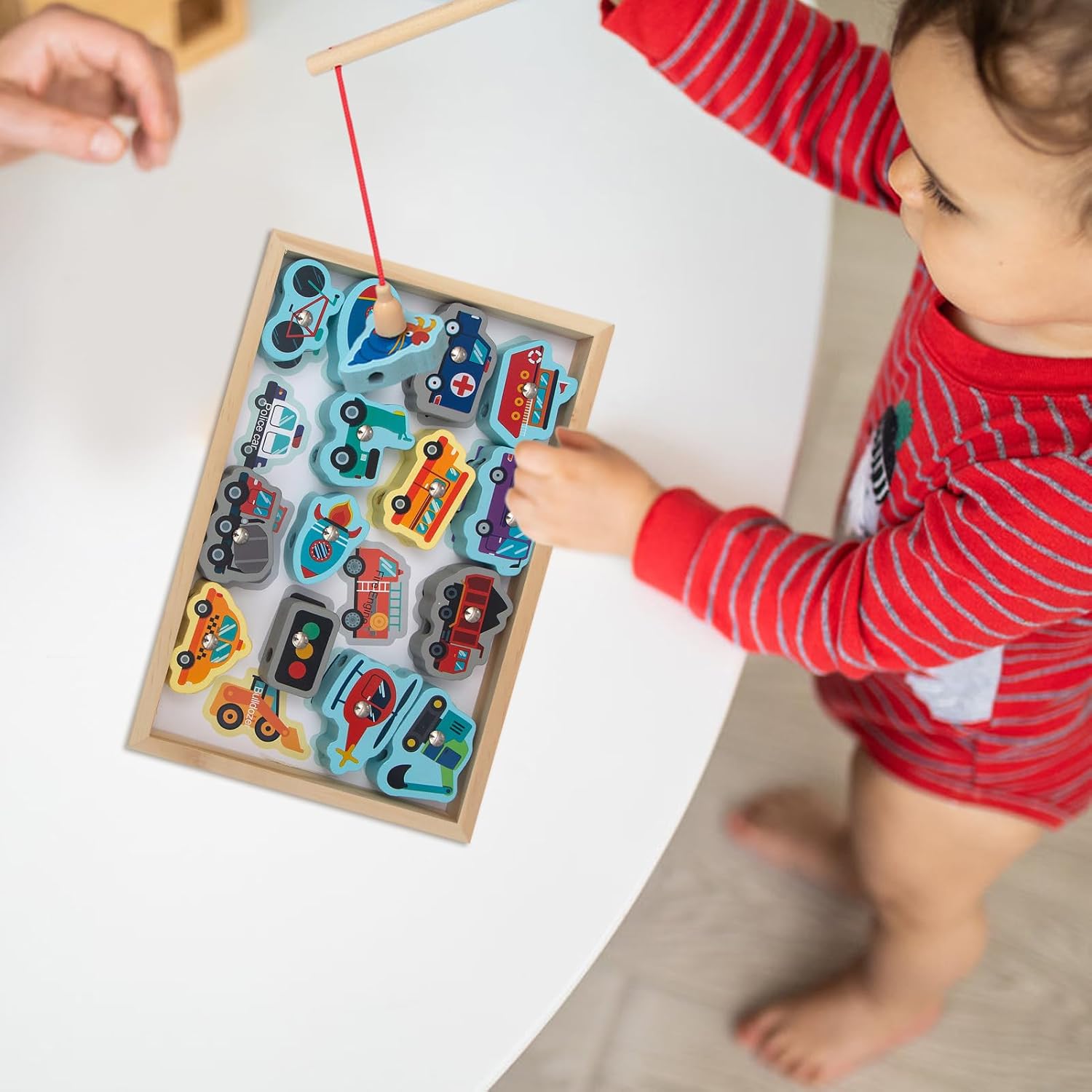 Juguetes de pesca de madera, juegos de pesca magnéticos con diseño vívido y aptos para niños - Juego de pesca para niños pequeños, juguetes de pesca magnéticos, regalo para niños