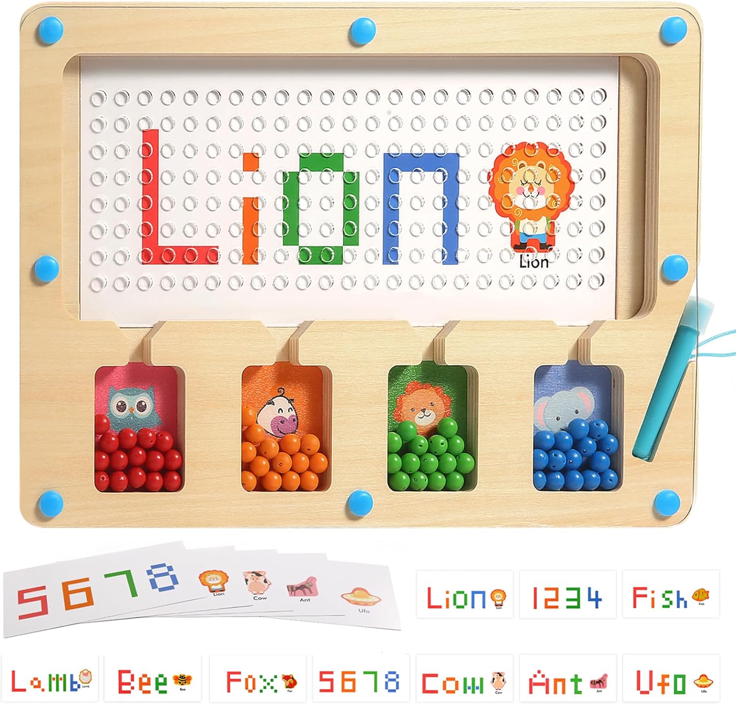 Fidtoy Laberinto Magnético Juguete Montessori para Niños Pequeños Tabla de Aprendizaje del Alfabeto a Juego de Colores Habilidades Motoras Finas Rompecabezas Educativo Juguete Silencioso de Viaje Regalo