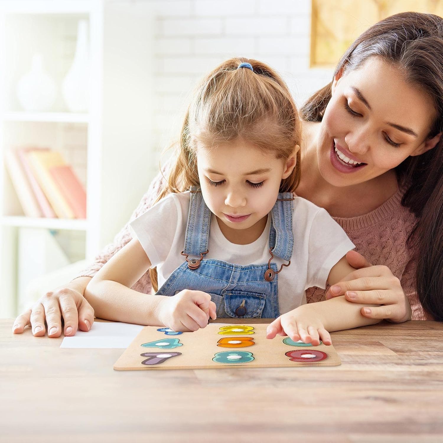 Rompecabezas de números de madera, tablero de juguete educativo de números/formas, juguetes para clasificar formas, actividades de aprendizaje preescolar para niños pequeños Delr