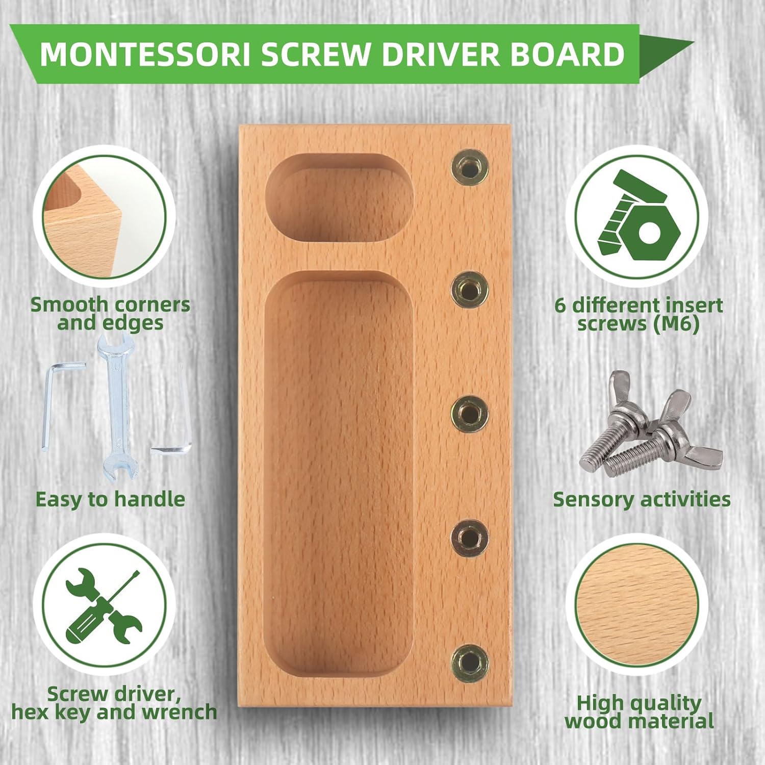 Fidtoy Montessori Screwdriver Busy Board for Toddlers – Fine Motor Skill Toy