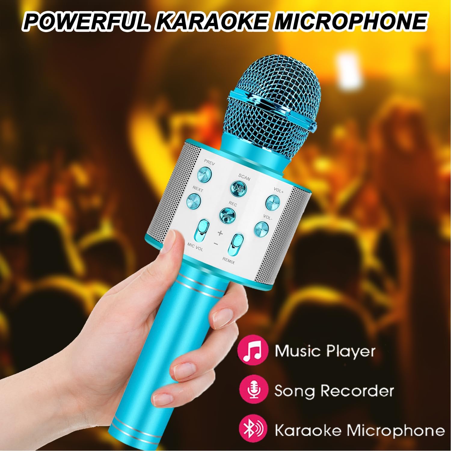 Microphone Karaoké sans Fil Bluetooth Fidtoy pour Enfants et Adultes