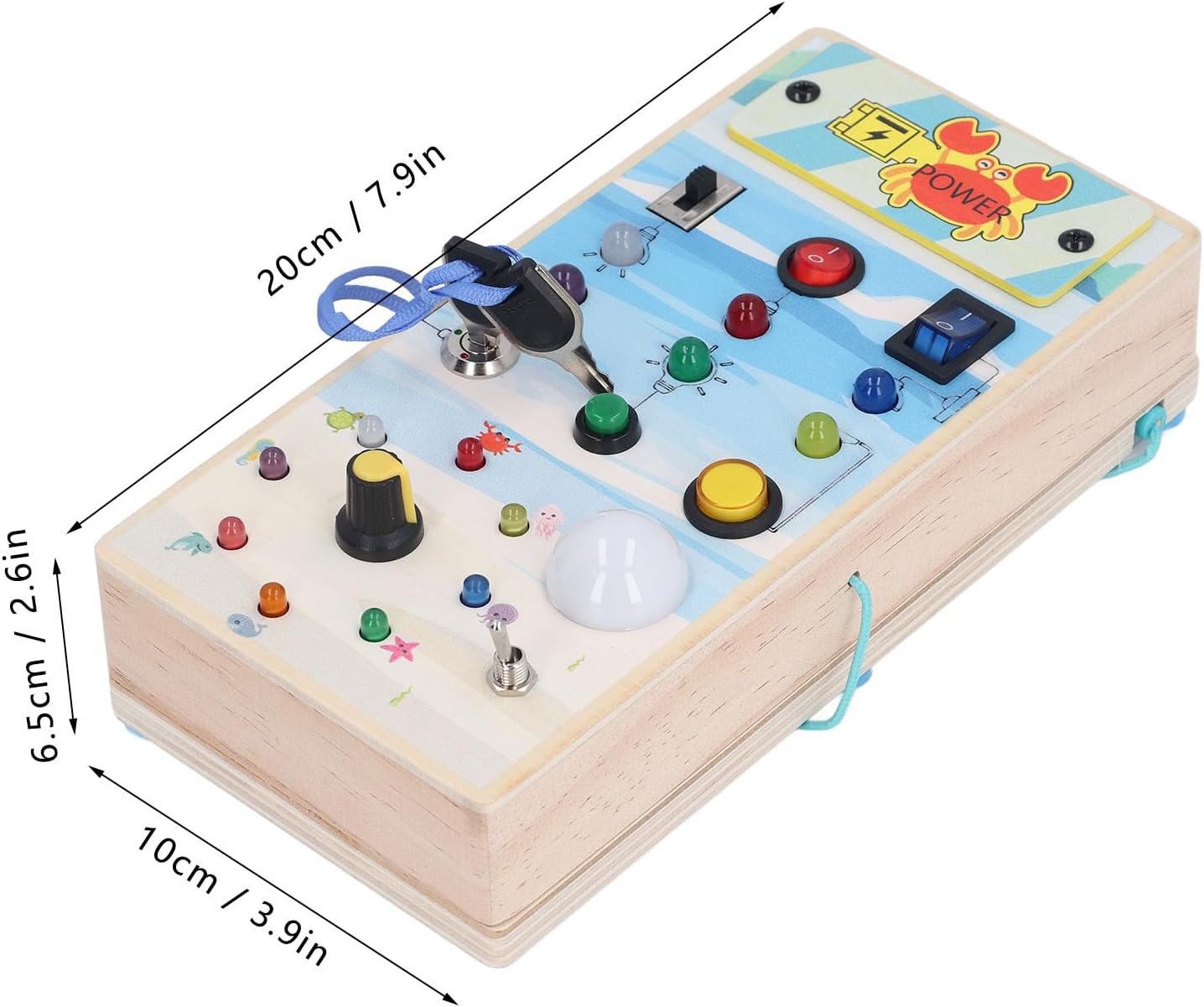 Fidtoy Montessori Busy Board with LED Light Switch Dual Sided Sensory Board Magnetic Maze Fine Motor Skills Learning Toy Travel Quiet Toy Gift