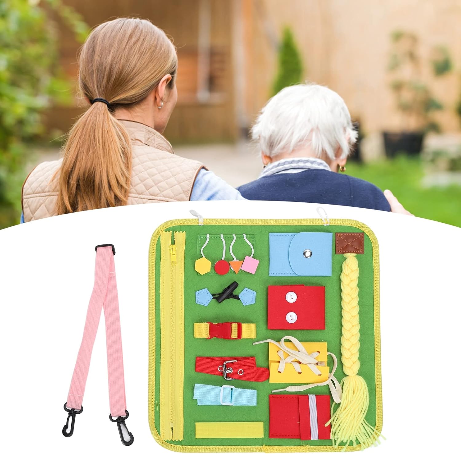 Fidget Blanket for Elderly,Dementia Alzheimers Products,Sensory Blanket Memory Loss Fidget Toys,Anxiety Relief Improves Mental Anxiety Sensory Blanket