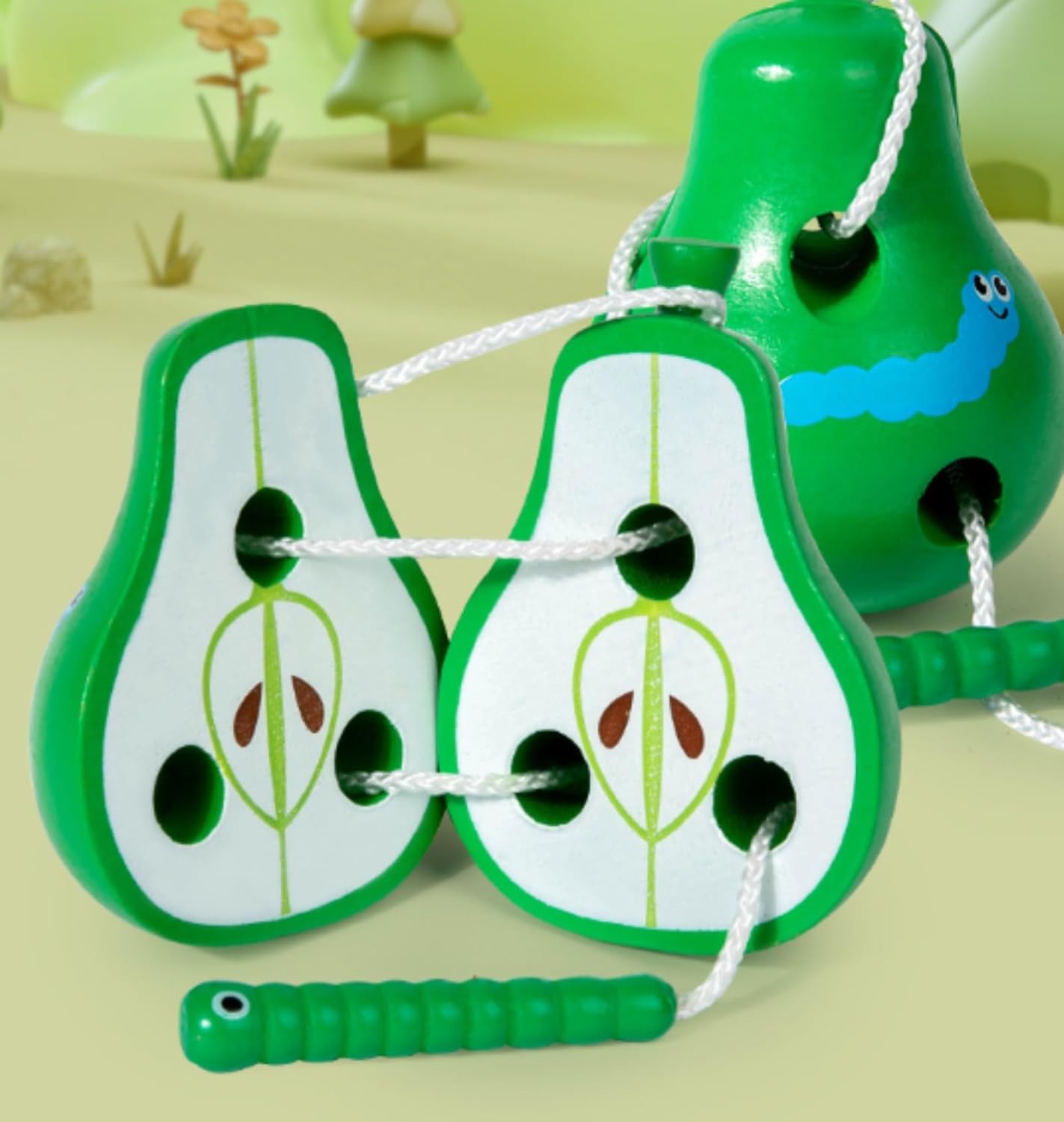 Jouets éducatifs en bois, Jouet à lacer, Jouet à lacer, Entraînement du bout des doigts, Capacité de coordination, Jouets en bois, 3 ans, Enfants, Fromage, Cadeau, Cadeau de naissance