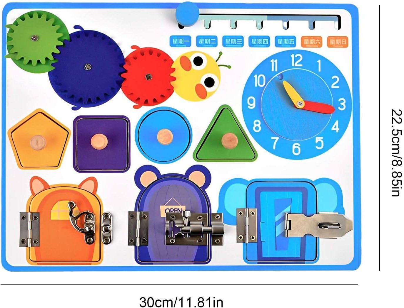 Tableros de madera, cierres, tableros de actividades de madera, tableros ocupados, tablero sensorial para niños, tablero sensorial, cierres, tablero, juguetes de aprendizaje Homraa