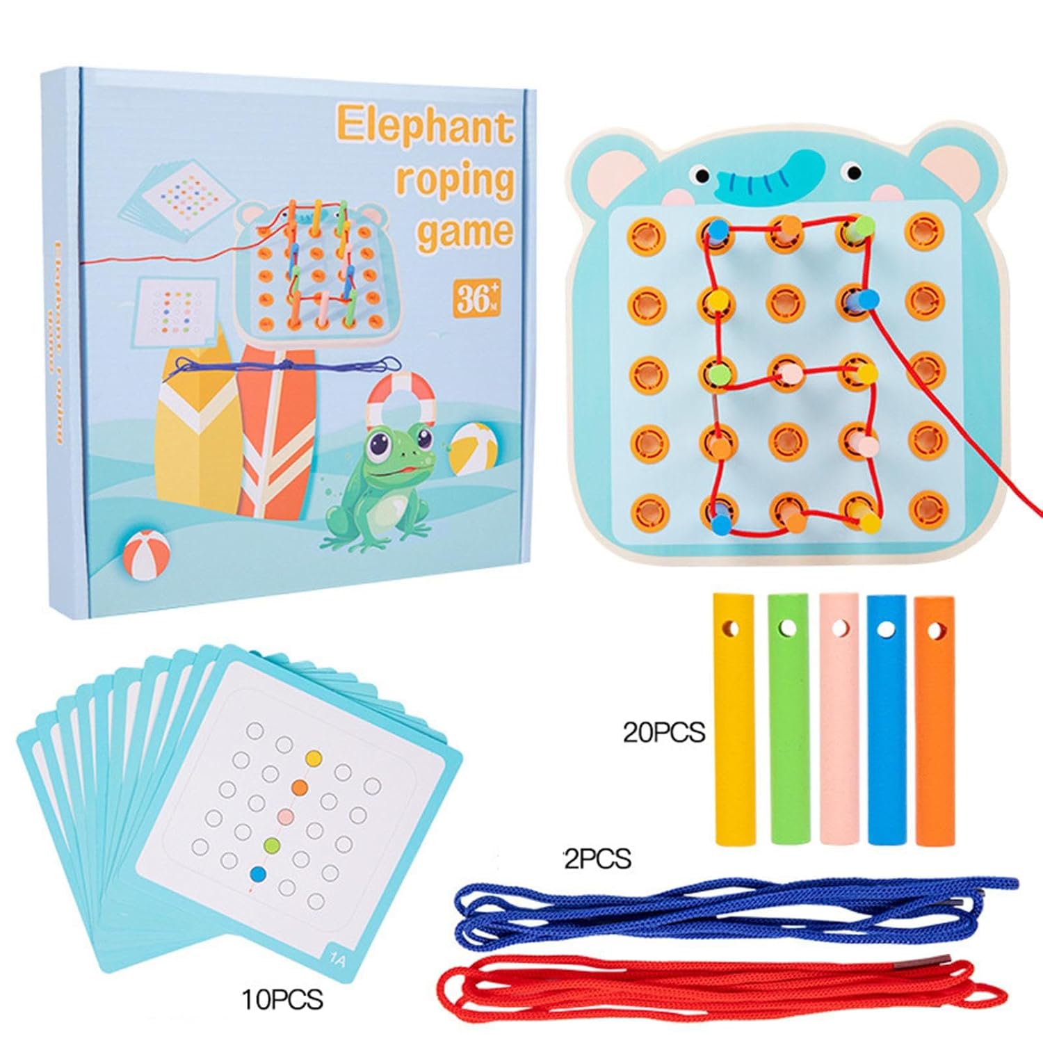 bnf Juguete de enhebrar con cordones y tarjetas, juguete de viaje para coche, edad 3 4 5 6, avión, bebé elefante | Juguetes para bebé | Juguetes de desarrollo para bebé