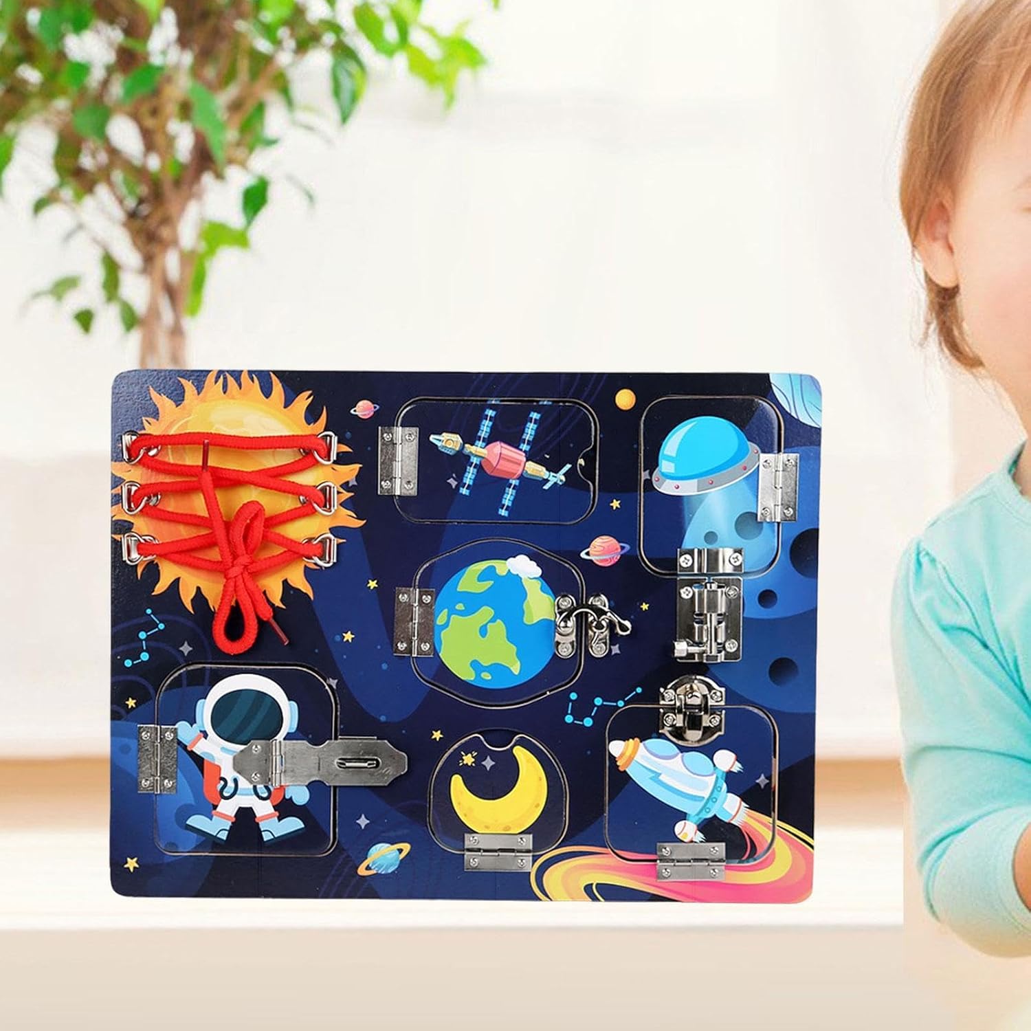 bnf® Tablero de madera con actividades, habilidad de aprendizaje educativo para niños de 2, 3, 4, 5 años Espacio|Juguetes y Hobbies | Educativos | Otros juguetes educativos