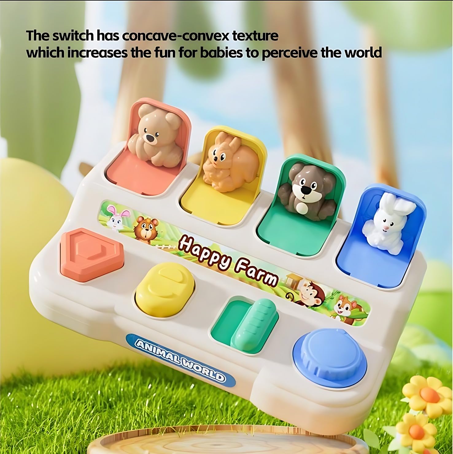 Fidtoy Montessori Pop Up Animal Activity Toy pour les tout-petits - Jouet d'apprentissage silencieux pour la motricité fine