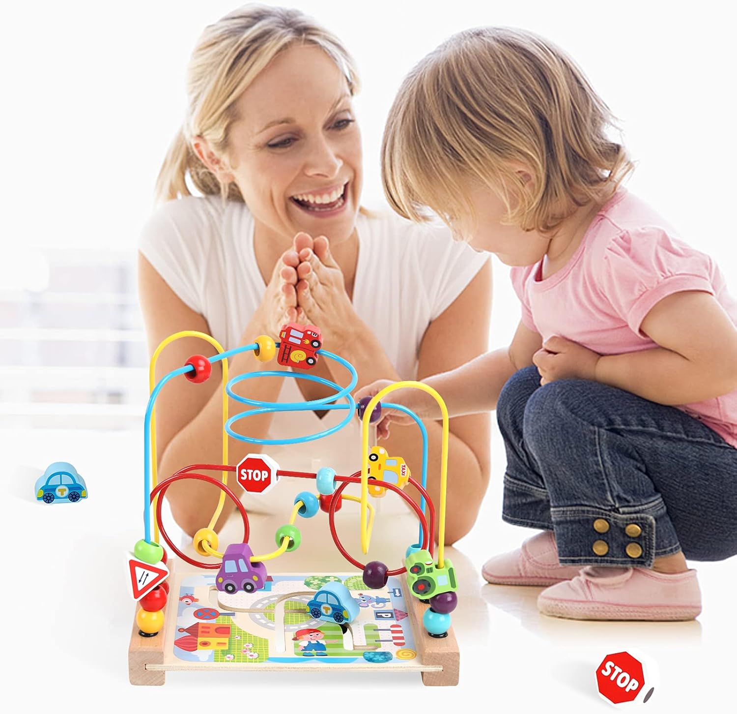 Fidtoy Wooden Bead Maze Toy for Toddlers