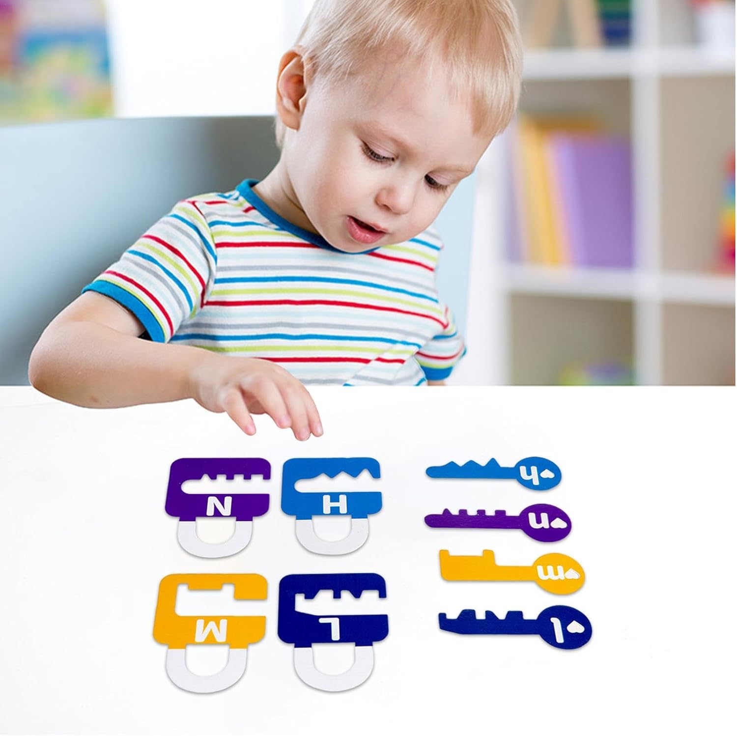 Juguete de combinación de cerraduras de madera Fidtoy, rompecabezas de llaves Montessori, juguete educativo para niños, reconocimiento de colores, aprendizaje de matemáticas, habilidades motoras finas, juego de lógica