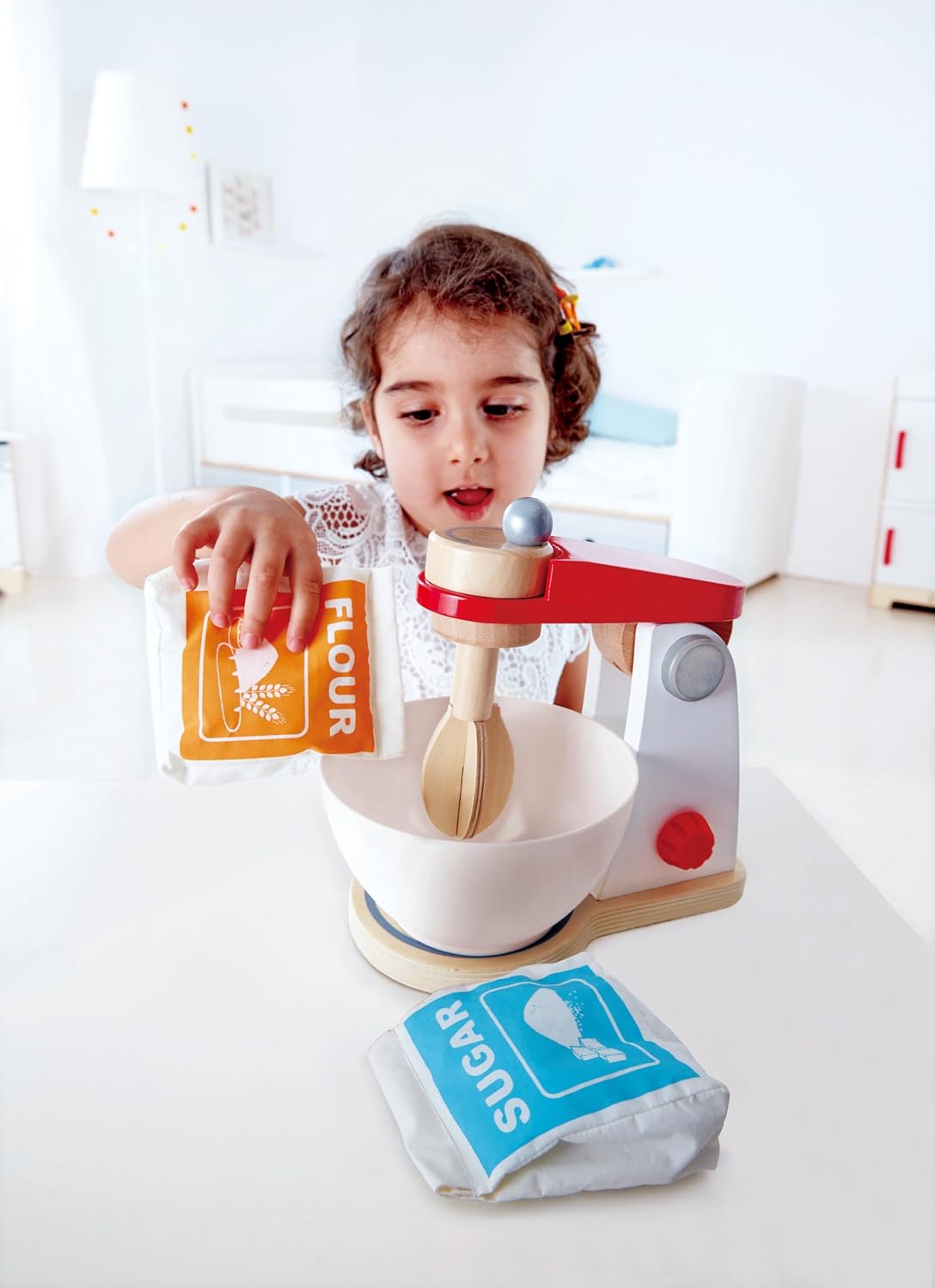 Fidtoy Batidora de Cocina de Madera, Juguete, Juego de Imitación para Hornear