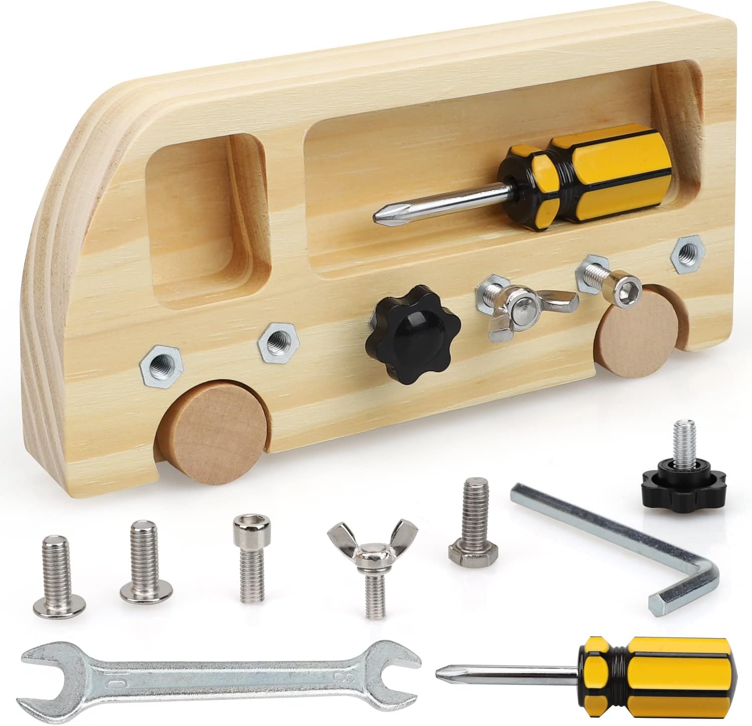 TOY Life Juego de tablero de destornilladores Montessori de madera para niños pequeños de 3, 4 y 5 años, juguetes sensoriales ocupados para aprender en preescolar