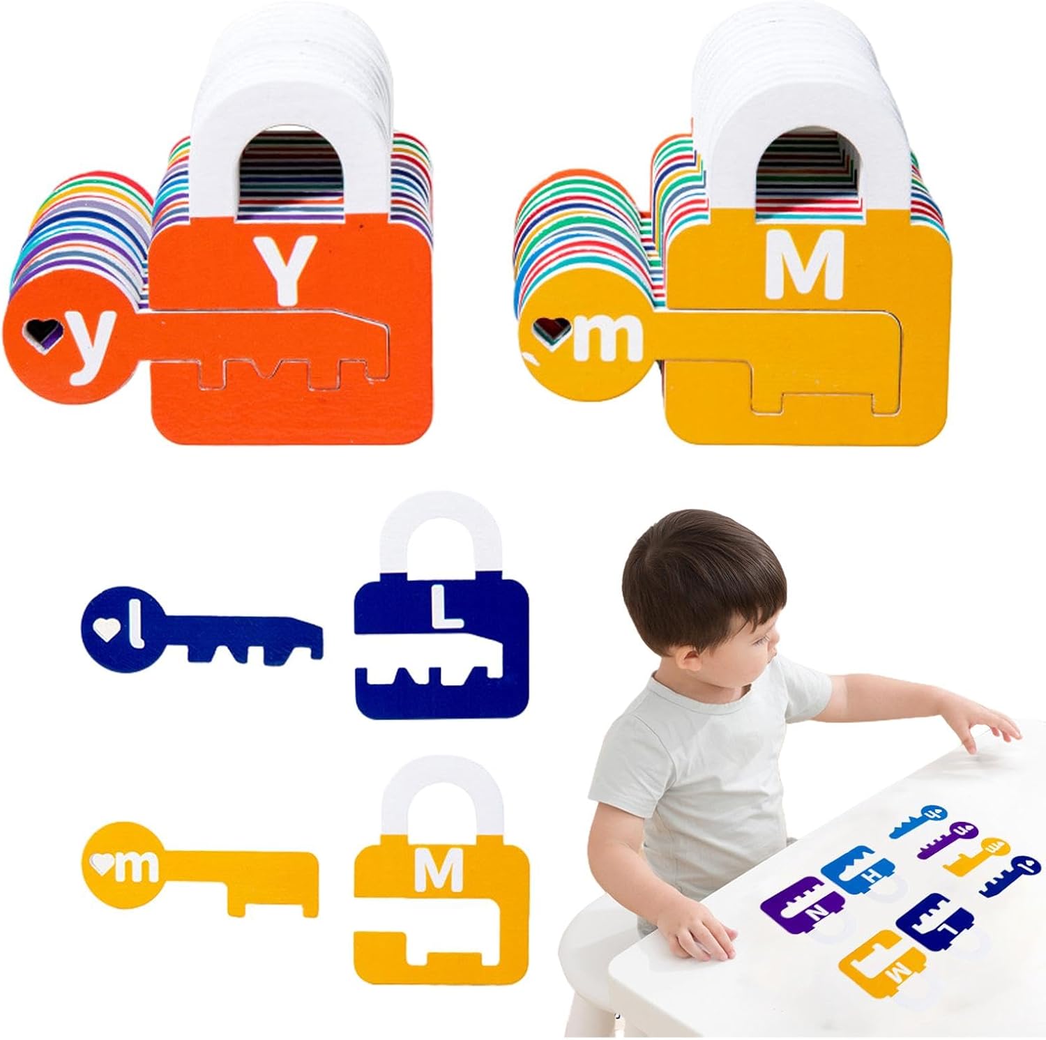 Juguete de combinación de cerraduras de madera Fidtoy, rompecabezas de llaves Montessori, juguete educativo para niños, reconocimiento de colores, aprendizaje de matemáticas, habilidades motoras finas, juego de lógica