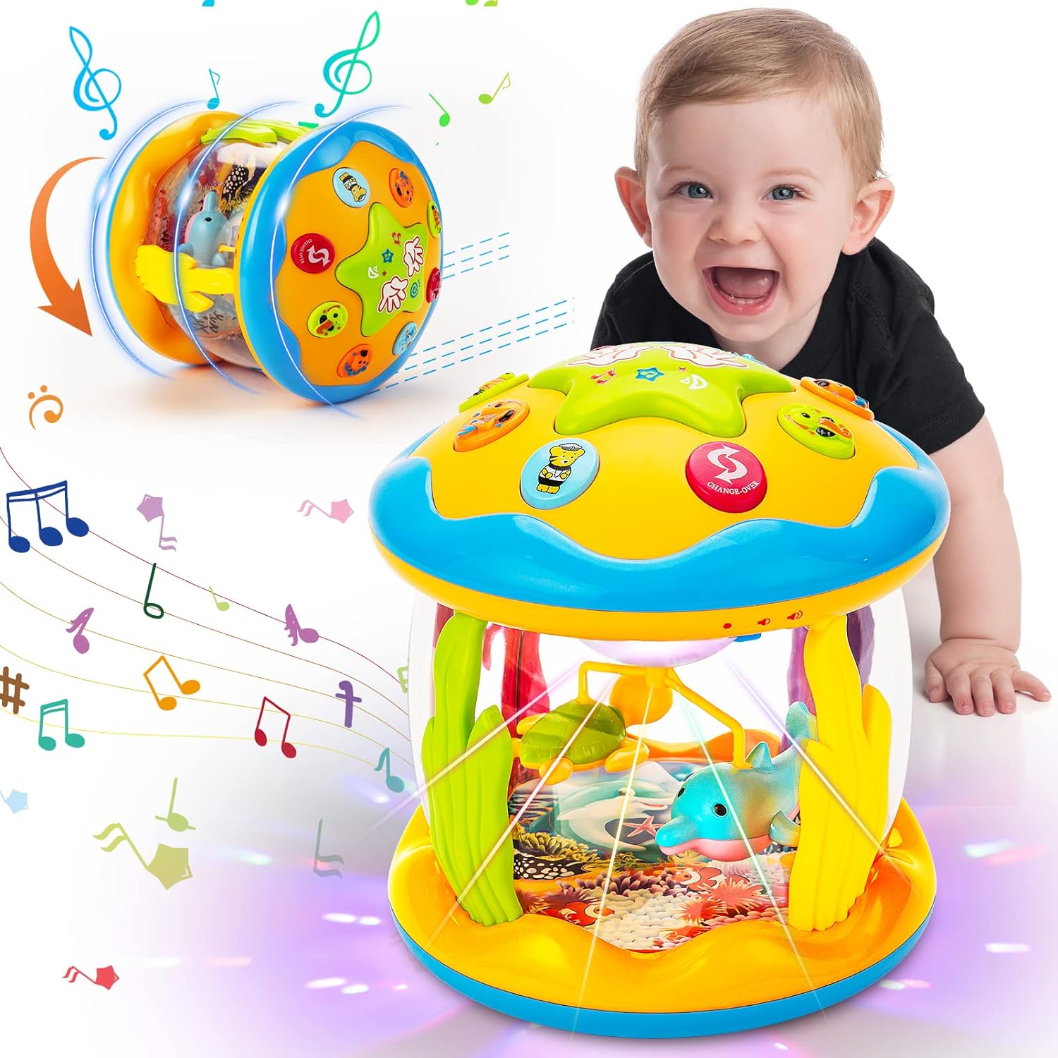 Fidtoy Ocean Light Toy for Babies – Interactive Musical Sensory Toy for Infant & Toddler Play