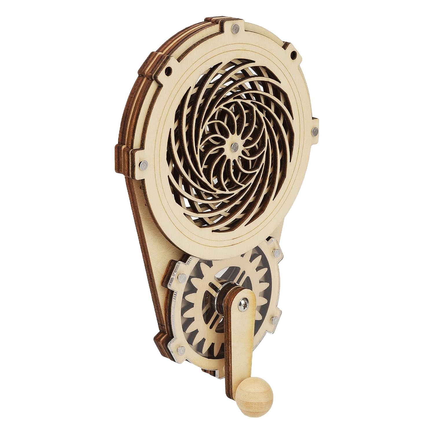 TARSHYRY Jouet en bois à manivelle pour enfants, puzzle éducatif pour stimuler l'imagination, modèle créatif en bois pour garçons/filles