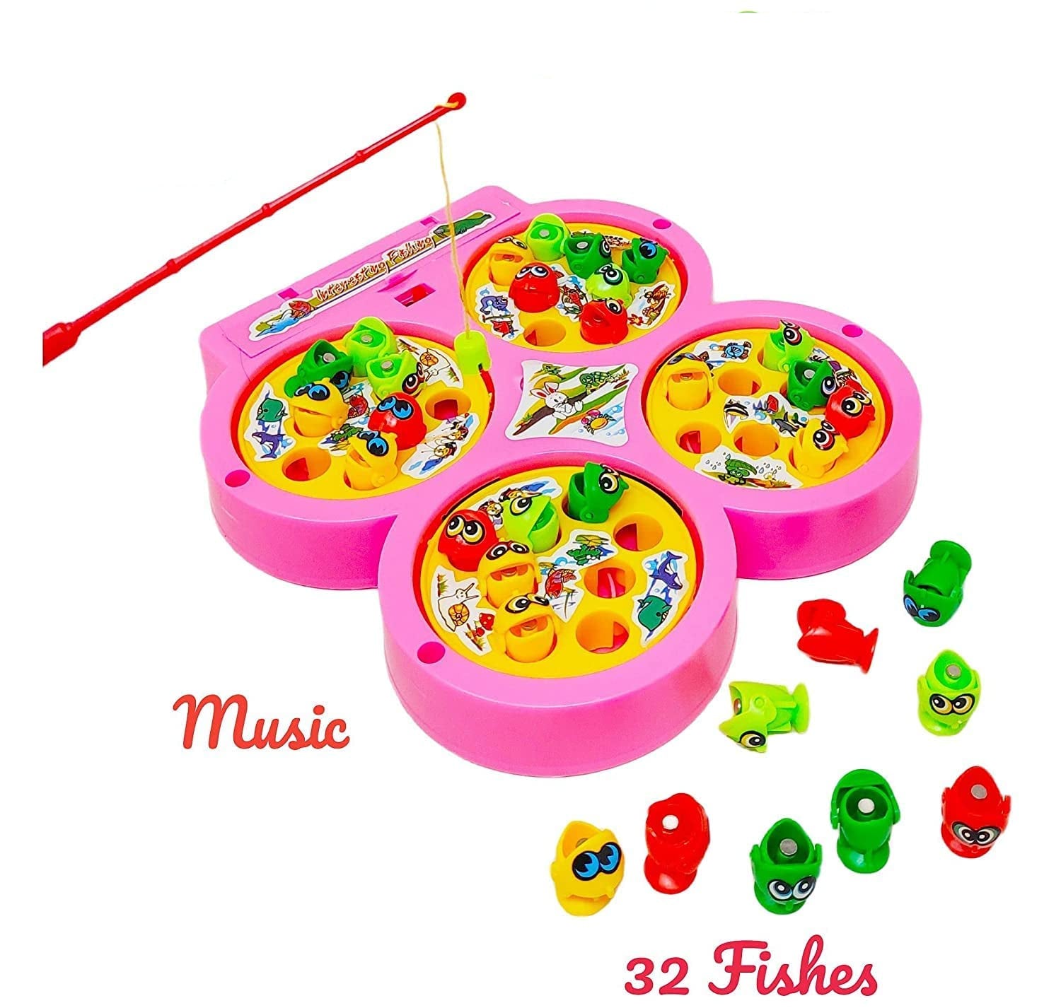 Jeu de pêche rotatif magnétique 4 joueurs - 390