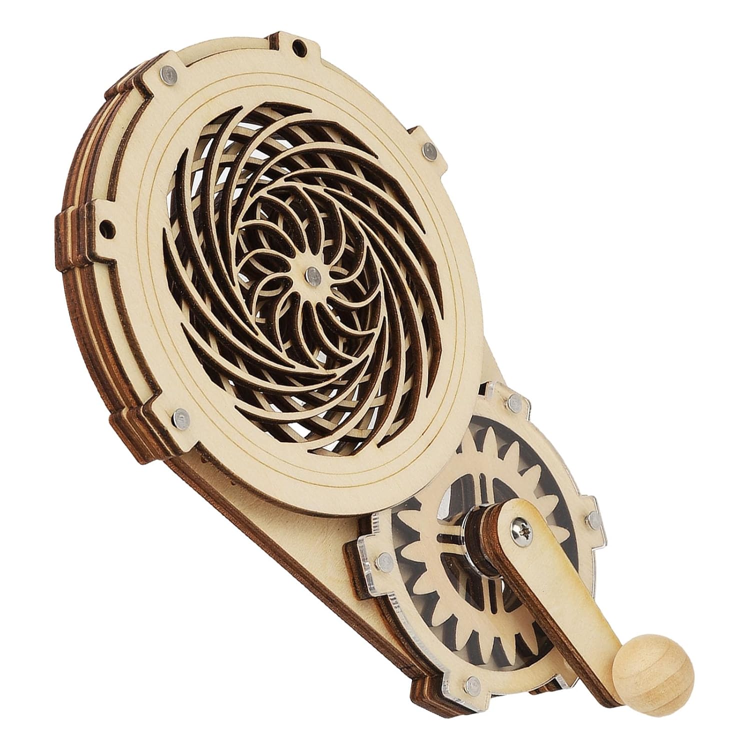 TARSHYRY Jouet en bois à manivelle pour enfants, puzzle éducatif pour stimuler l'imagination, modèle créatif en bois pour garçons/filles