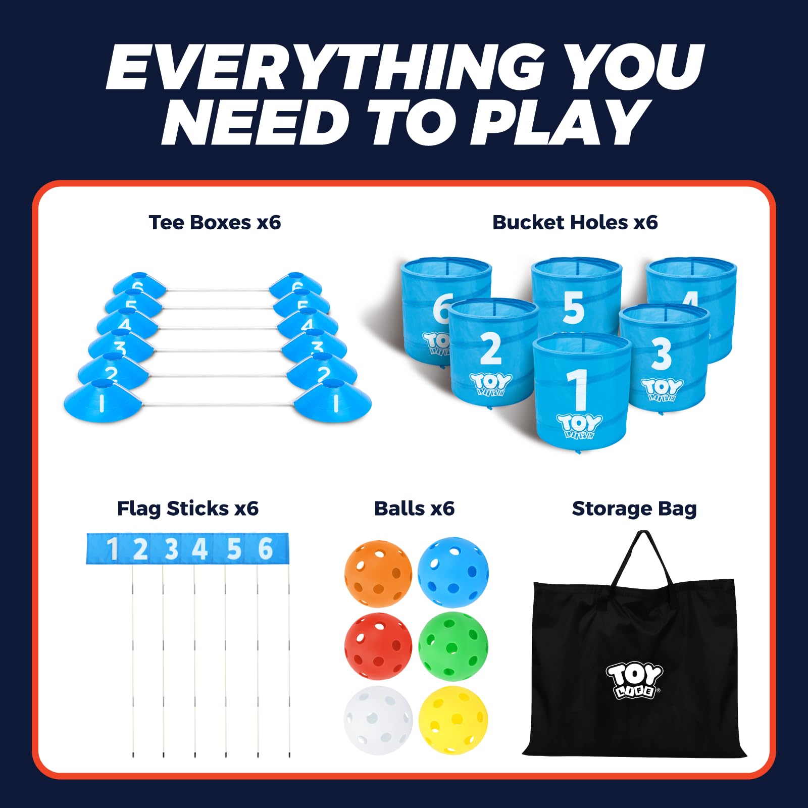 Fidtoy Golf Practice Holes Game Set Blue 6 Pack