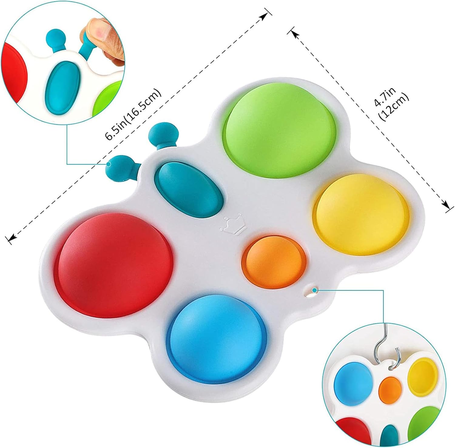 Tableau d'activités à fossettes papillon - Jouet sensoriel pour bébés de 6 mois à 3 ans, idéal pour le temps sur le ventre, l'éducation précoce et le soulagement de l'agitation, cadeau parfait pour bébé de 6 mois et plus, jouets pour bébés et tout-petits