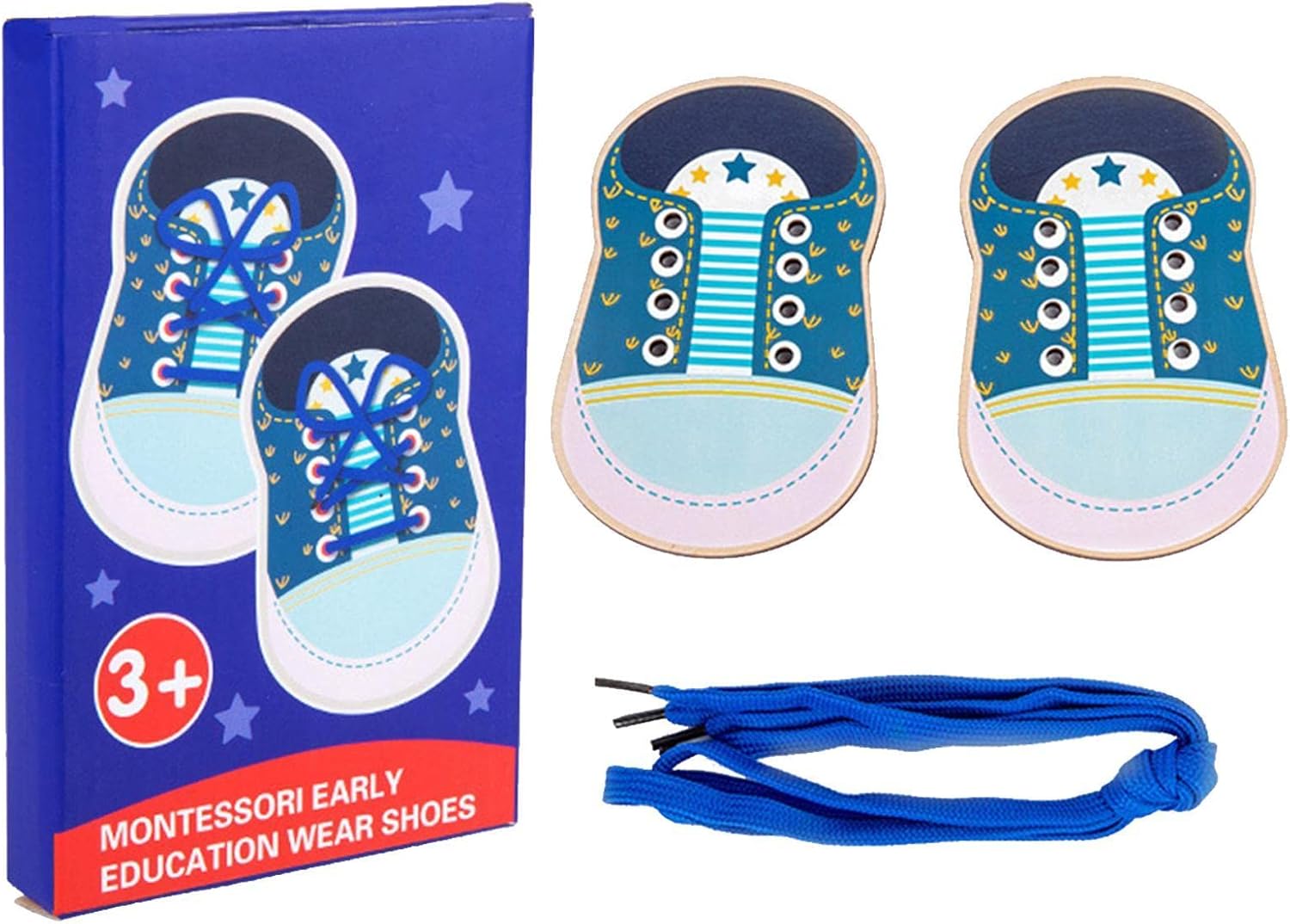 Juguete de cordones Ridecyle - Juguete de aprendizaje de atar cordones para niños, juguete educativo temprano para enseñar a atar zapatos, juguete de entrenamiento para atar zapatos