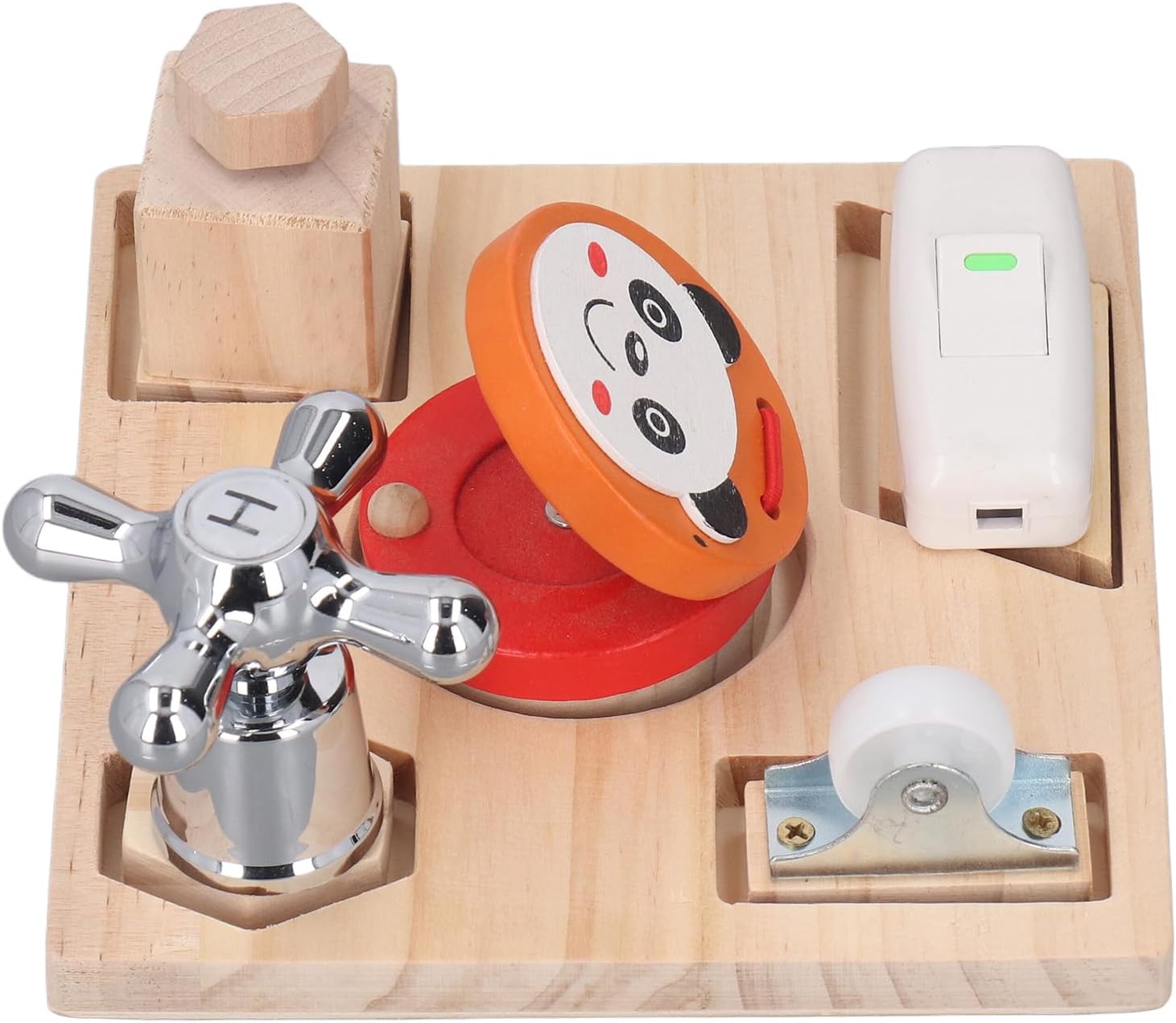Fidtoy Montessori Busy Board Toy for Toddlers Shape Matching Wooden Sensory Board Fine Motor Skills Learning Toy Educational Puzzle Travel Quiet Toy