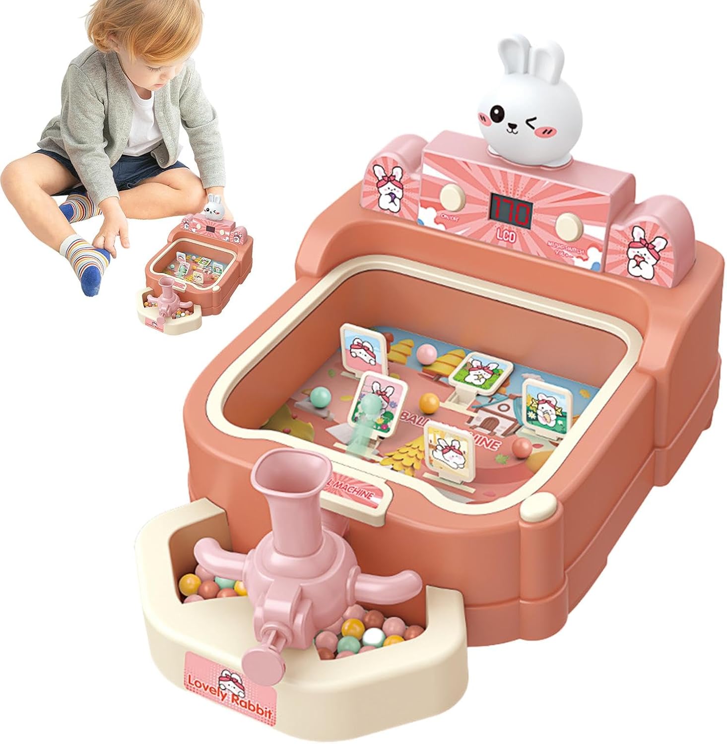 Fidtoy Cartoon Pinball Machine de Tir sur Cible avec Score pour Enfants Jeu d'Arcade de Table Jouet de Coordination Œil-Main Âge 3+
