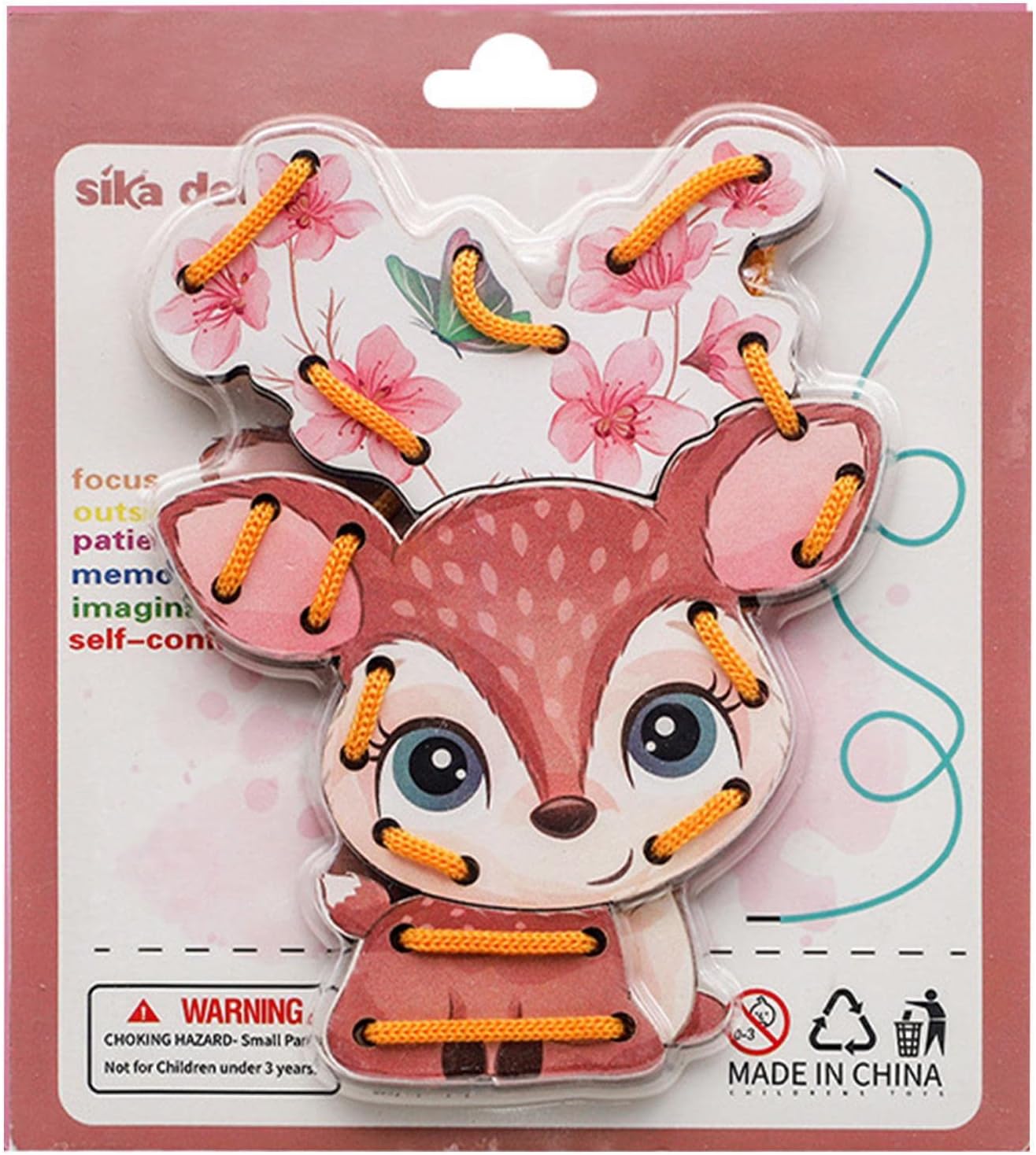 Cordón para atar para niños pequeños - Tarjetas de costura de cartón con cordones de animales - Suministros de manualidades para educación preescolar, granja, juegos de atado, juguetes de actividad