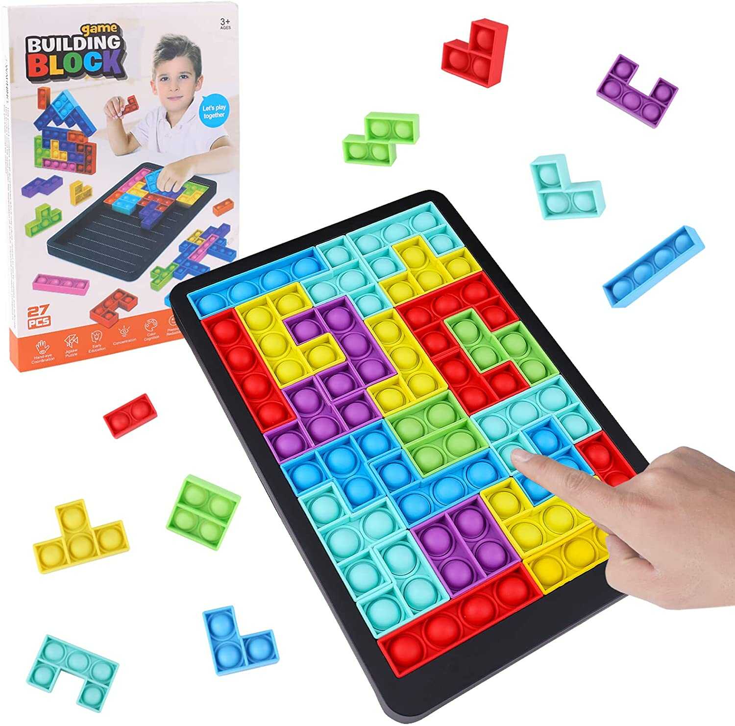 Montessori Australia TetrisPOP™ Puzle de burbujas antiestrés 2 en 1