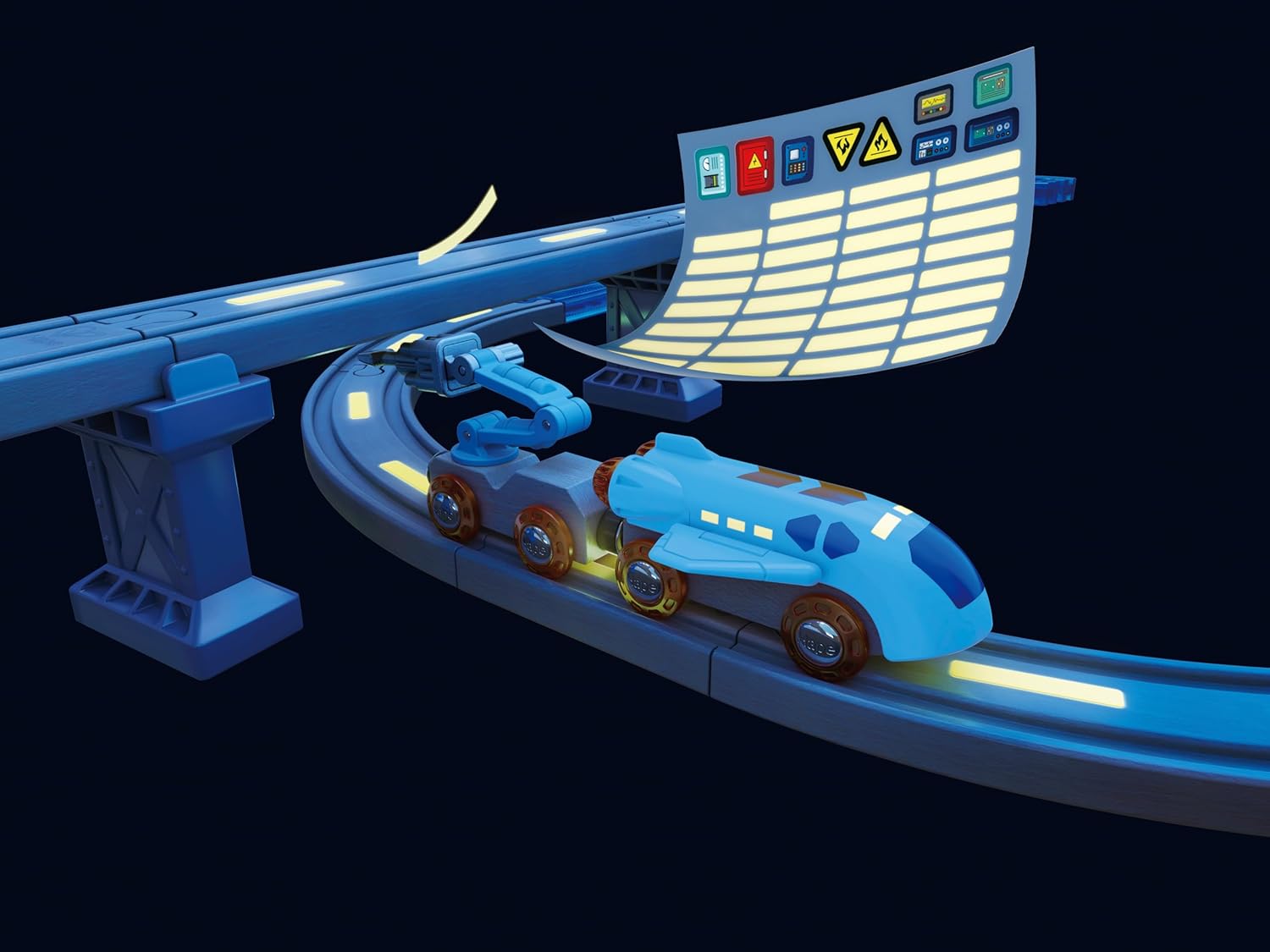 Ensemble de train spatial Fidtoy - Jeu d'exploration ferroviaire martienne