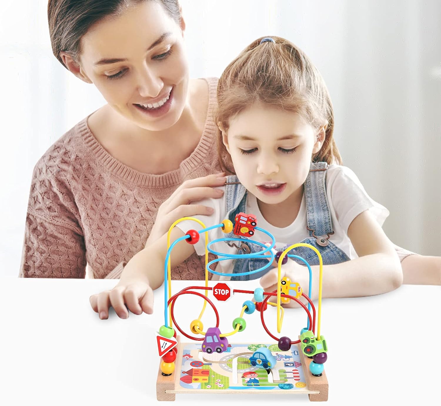 Fidtoy Wooden Bead Maze Toy for Toddlers