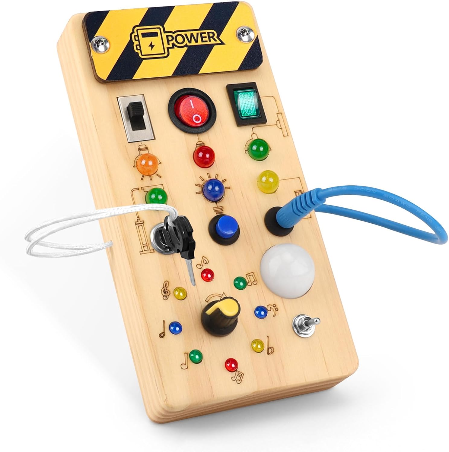 Fidtoy Montessori Tablero de interruptores para niños pequeños