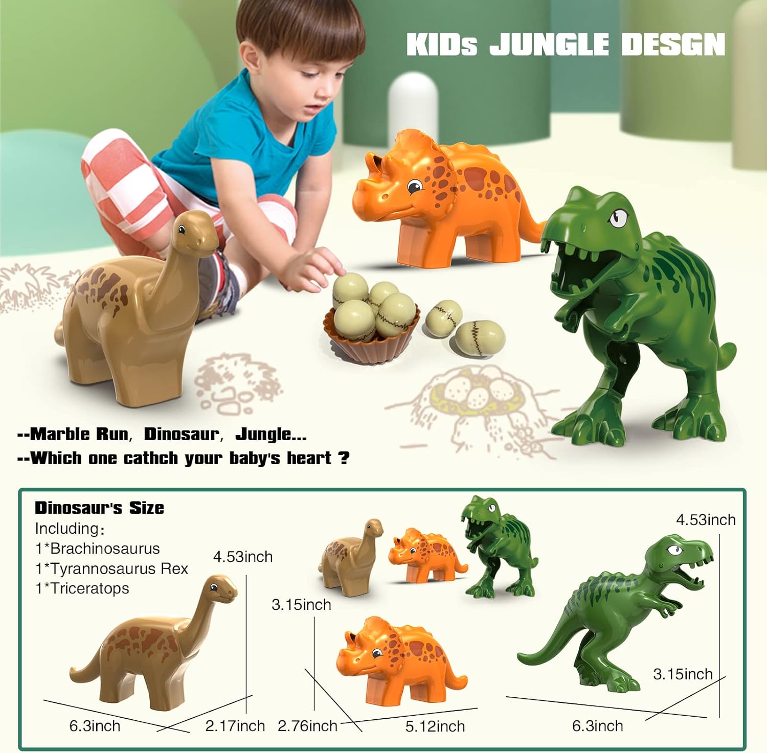 Circuito de Canicas de Dinosaurio para Niños