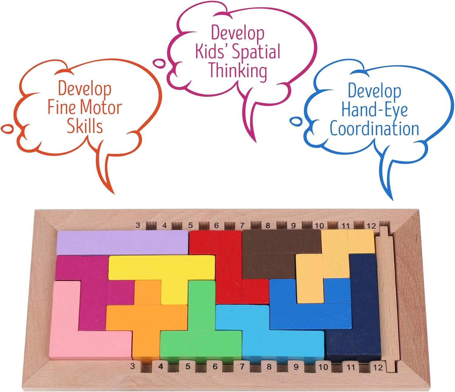 Fidtoy Wooden Tetris Puzzle for Kids