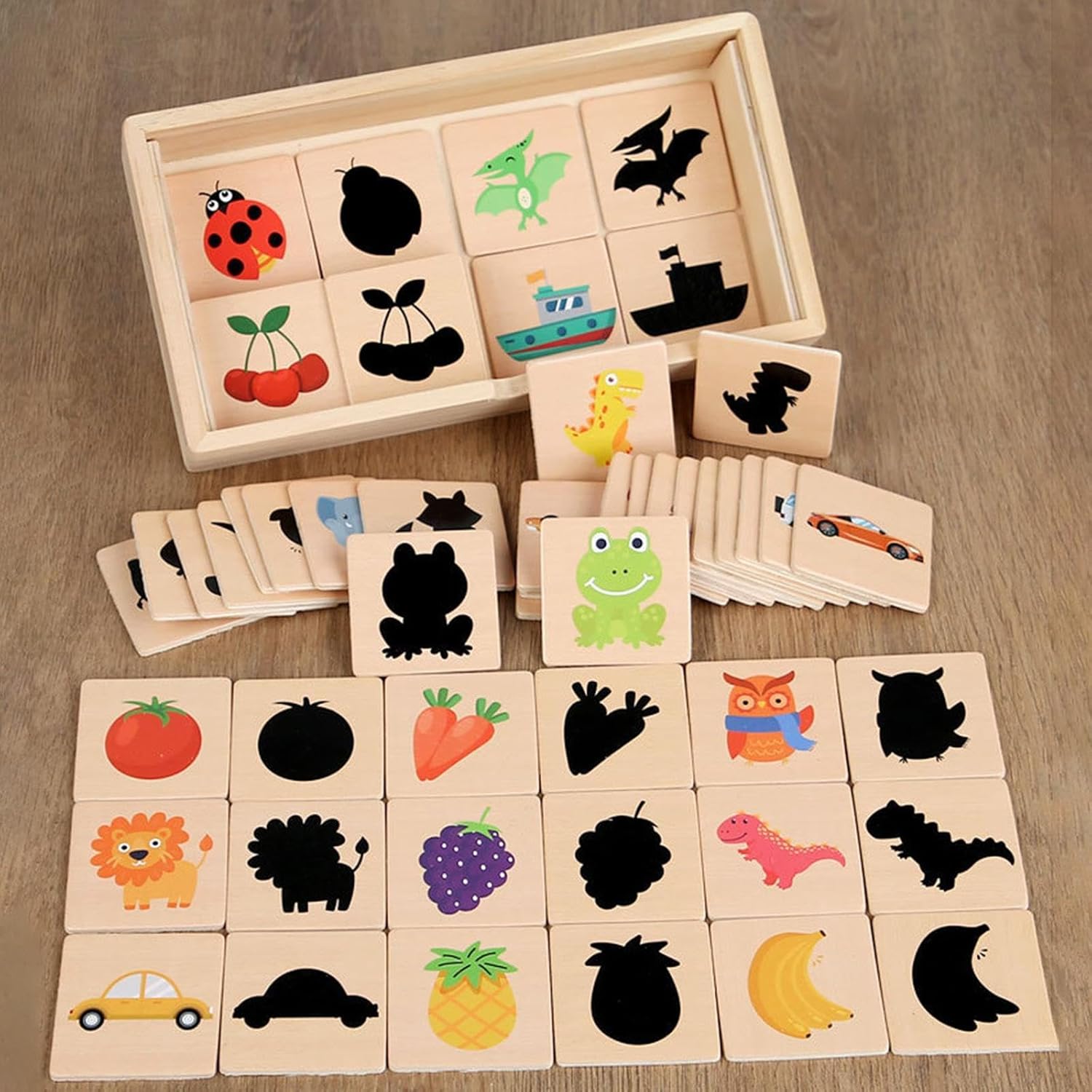 Lyla Wooden Shadow Puzzle Game Board Game for Boys Girls 3 4 5 Years Old Toddlers