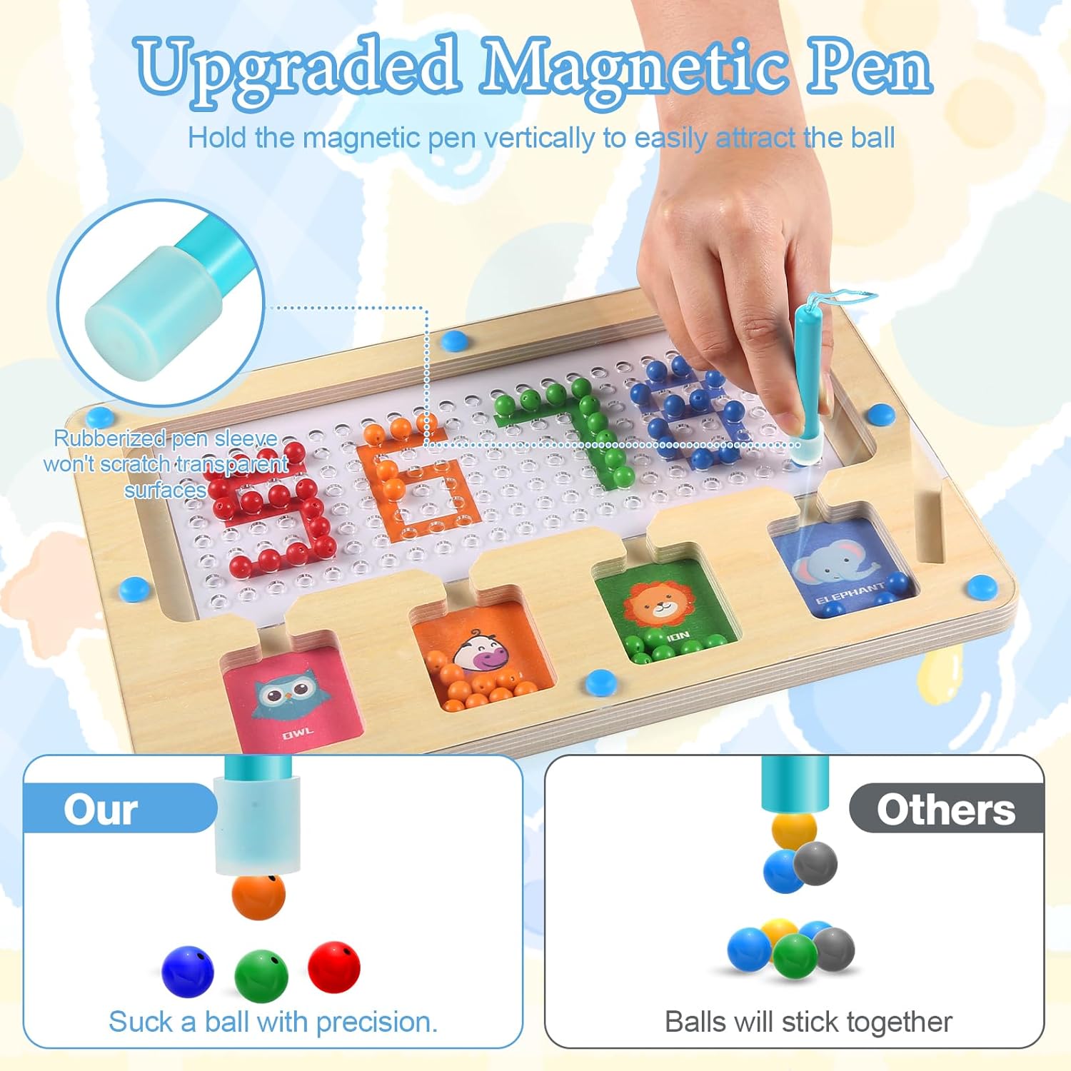 Fidtoy Laberinto Magnético Juguete Montessori para Niños Pequeños Tabla de Aprendizaje del Alfabeto a Juego de Colores Habilidades Motoras Finas Rompecabezas Educativo Juguete Silencioso de Viaje Regalo