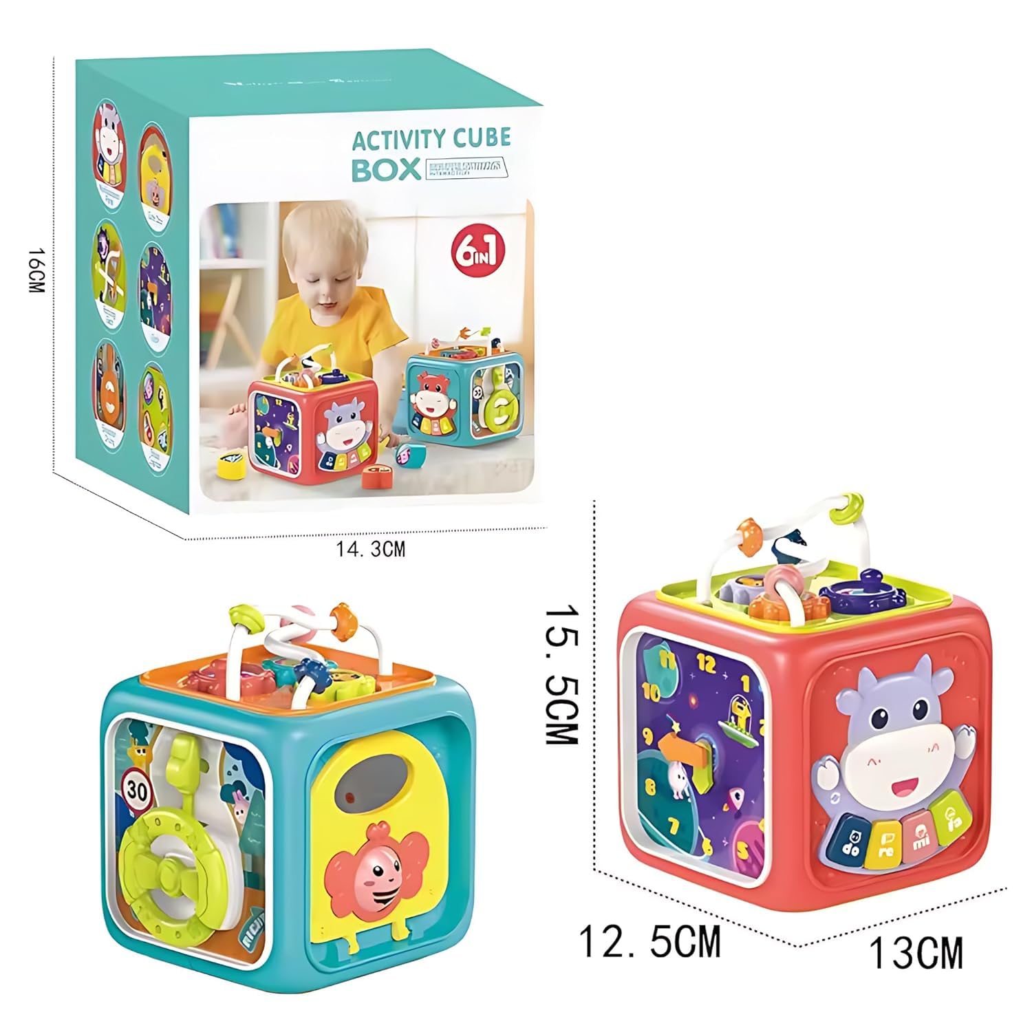 Fidtoy Cubo de Actividades Multifuncional para Niños Pequeños 18M+
