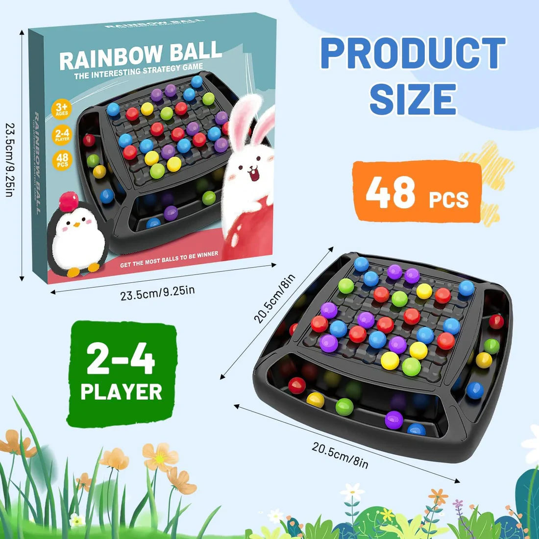Juego de mesa Fidtoy Rainbow Chessboard Ball para niños y para jugar en familia