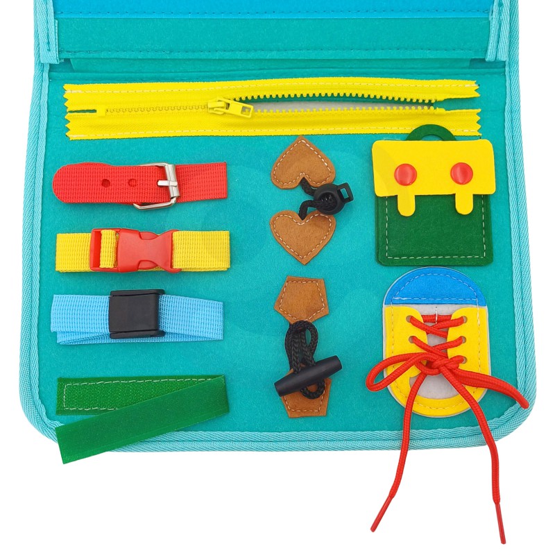 Libro sensorial Montessori Dinosaurio ocupado 4 páginas de doble cara - 071