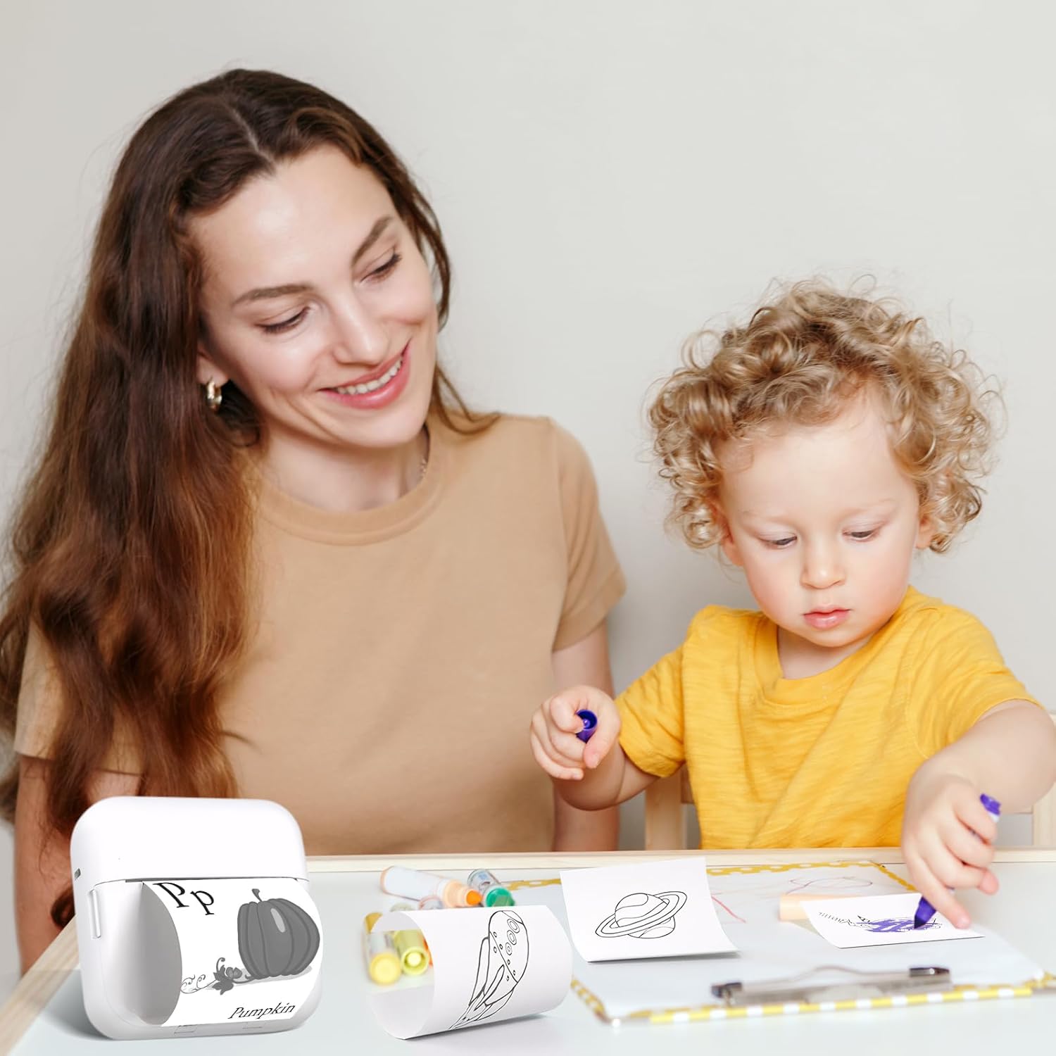 Fidtoy Mini Portable Pocket Thermal Bluetooth Printer with LED Light for Kids Students Notes Labels Crafts