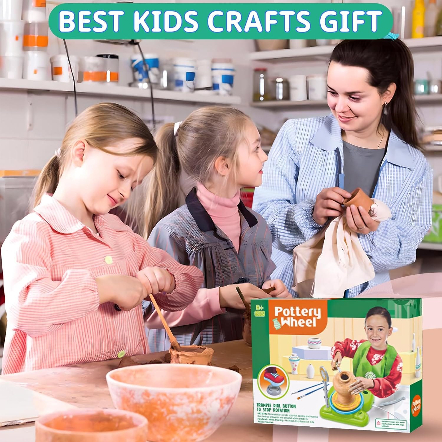 DIY Frog Electric Pottery Wheel Pretend Play Set - 560