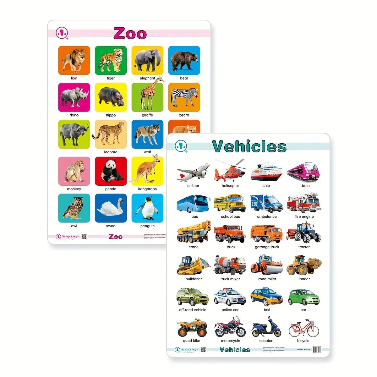 Affiches éducatives de reconnaissance d'objets 12 en 1 Fidtoy avec tableau effaçable, affiches murales pour salles de classe préscolaires pour l'alphabet, les chiffres, les fruits, les animaux, les couleurs et les formes, âges 2 à 6