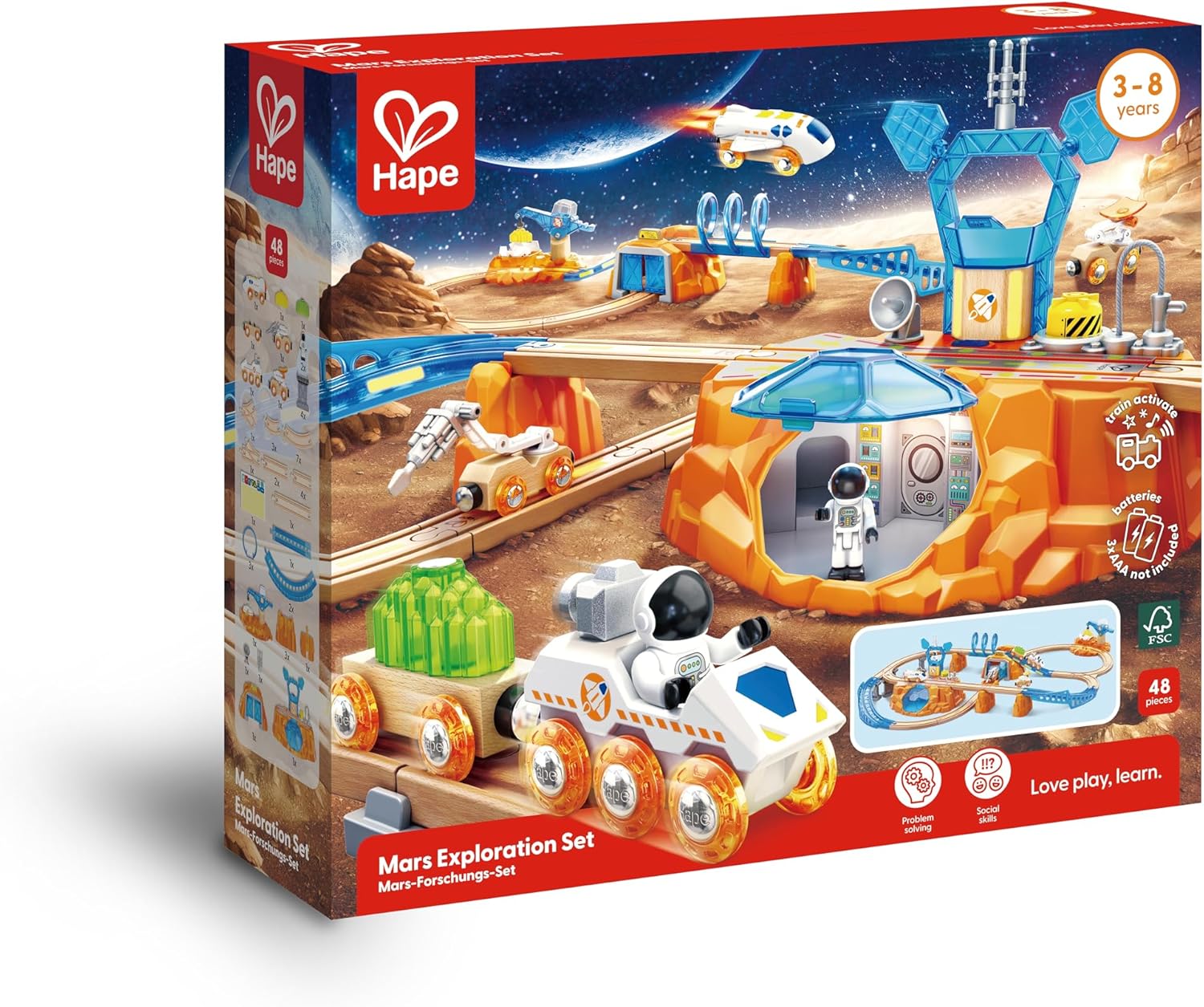 Ensemble de train spatial Fidtoy - Jeu d'exploration ferroviaire martienne