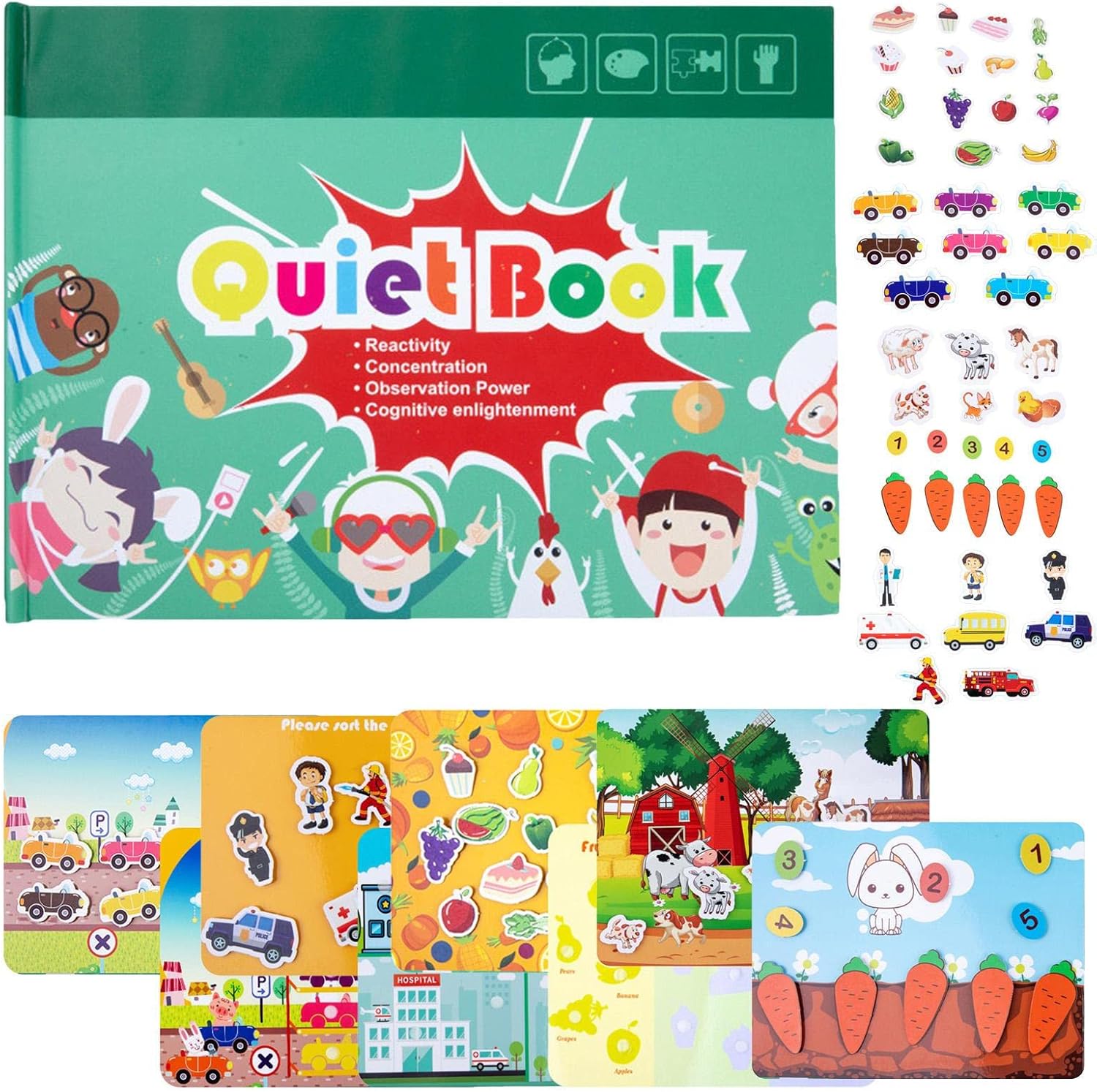 generic Viagens Adesivo Livro Criança - Ocupação Infant removível - atividades aprendizagem pré-escolar para crianças para desenvolver habilidades aprendizagem, brinquedos