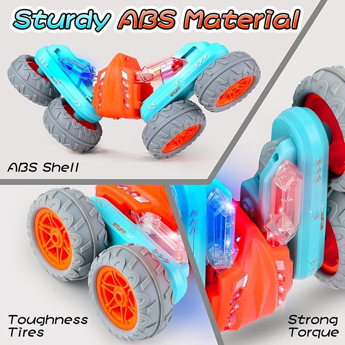 Coche acrobático a control remoto con giros de 360° y luces – Doble cara 4x4 | Bacha Toys